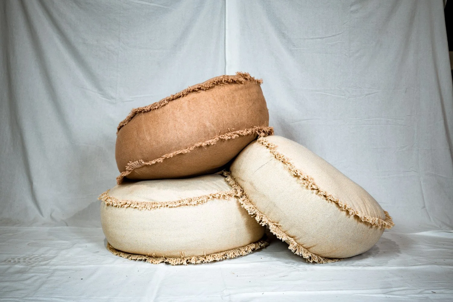 Neutral Linen Ottoman
