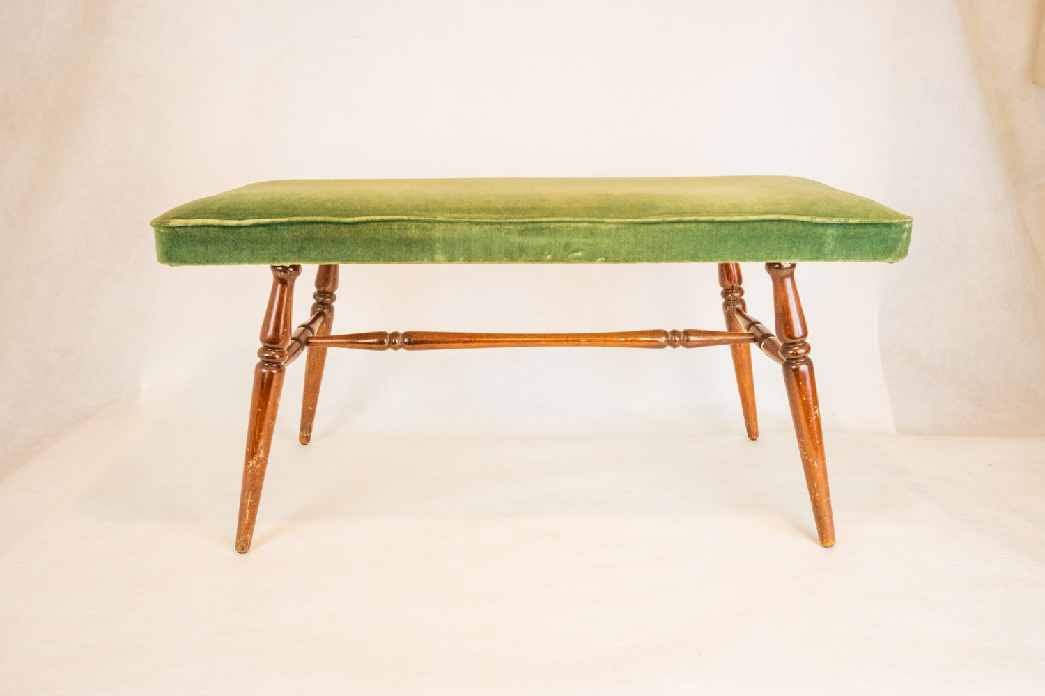 Green Velvet Footstool
