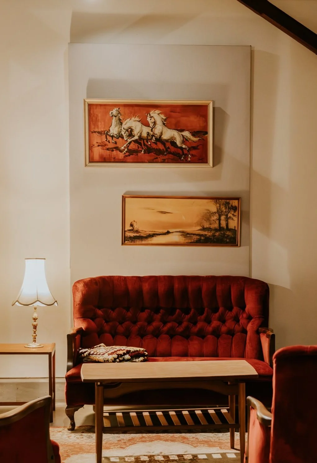 Wild Horses on Burgundy