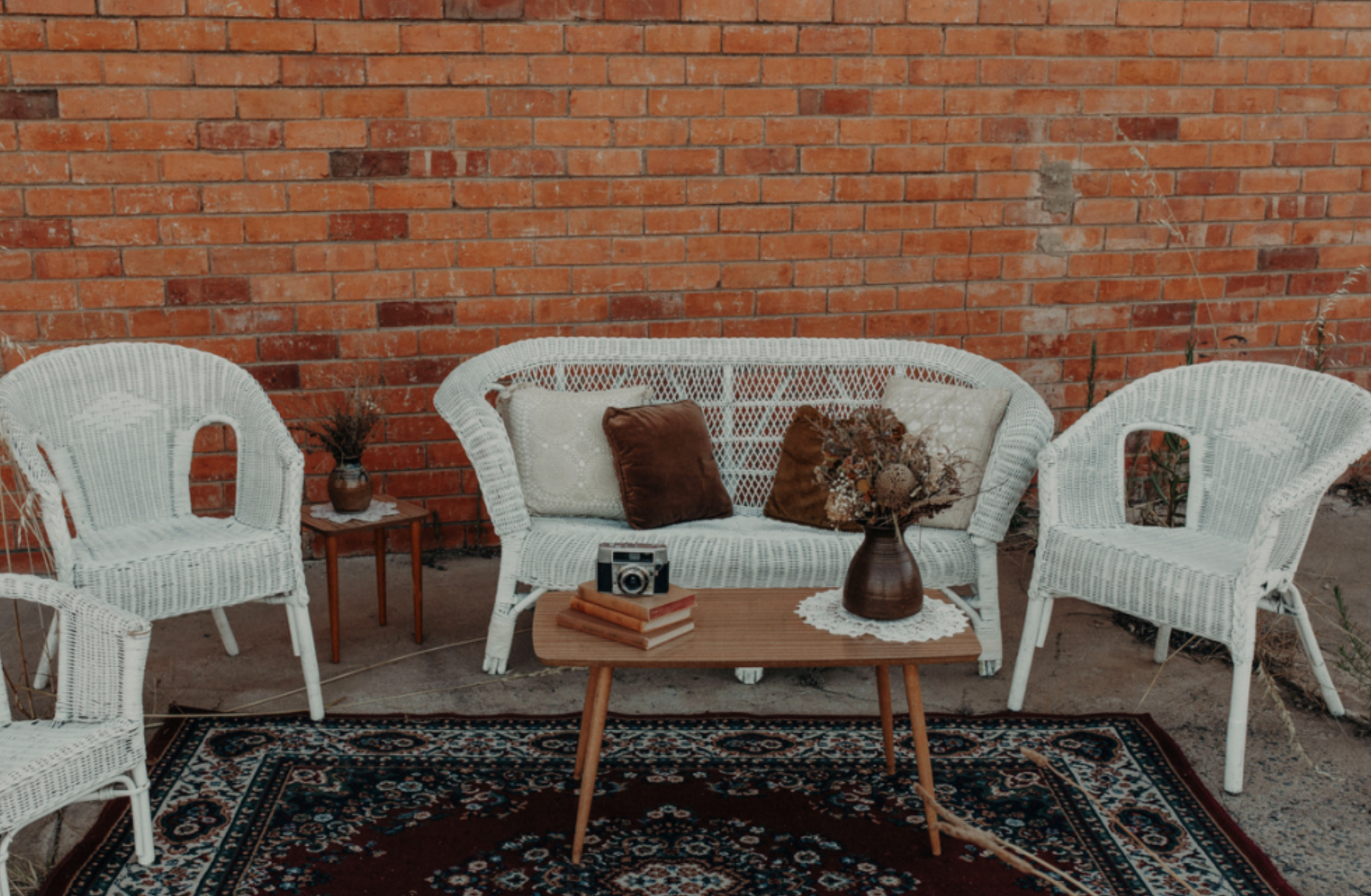 White Rattan Seating Set