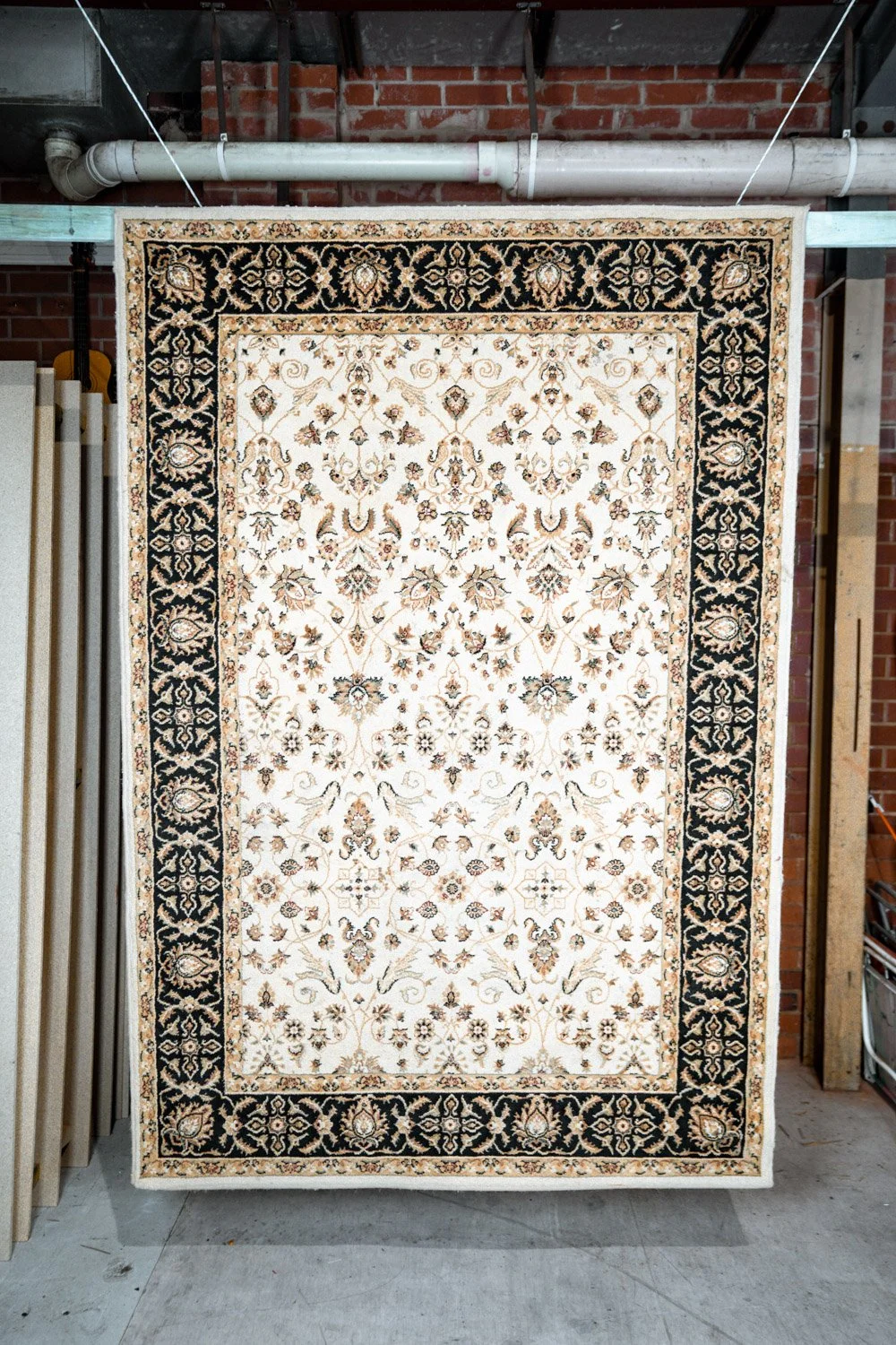 Black and Royal Yellow - Patterned Rug