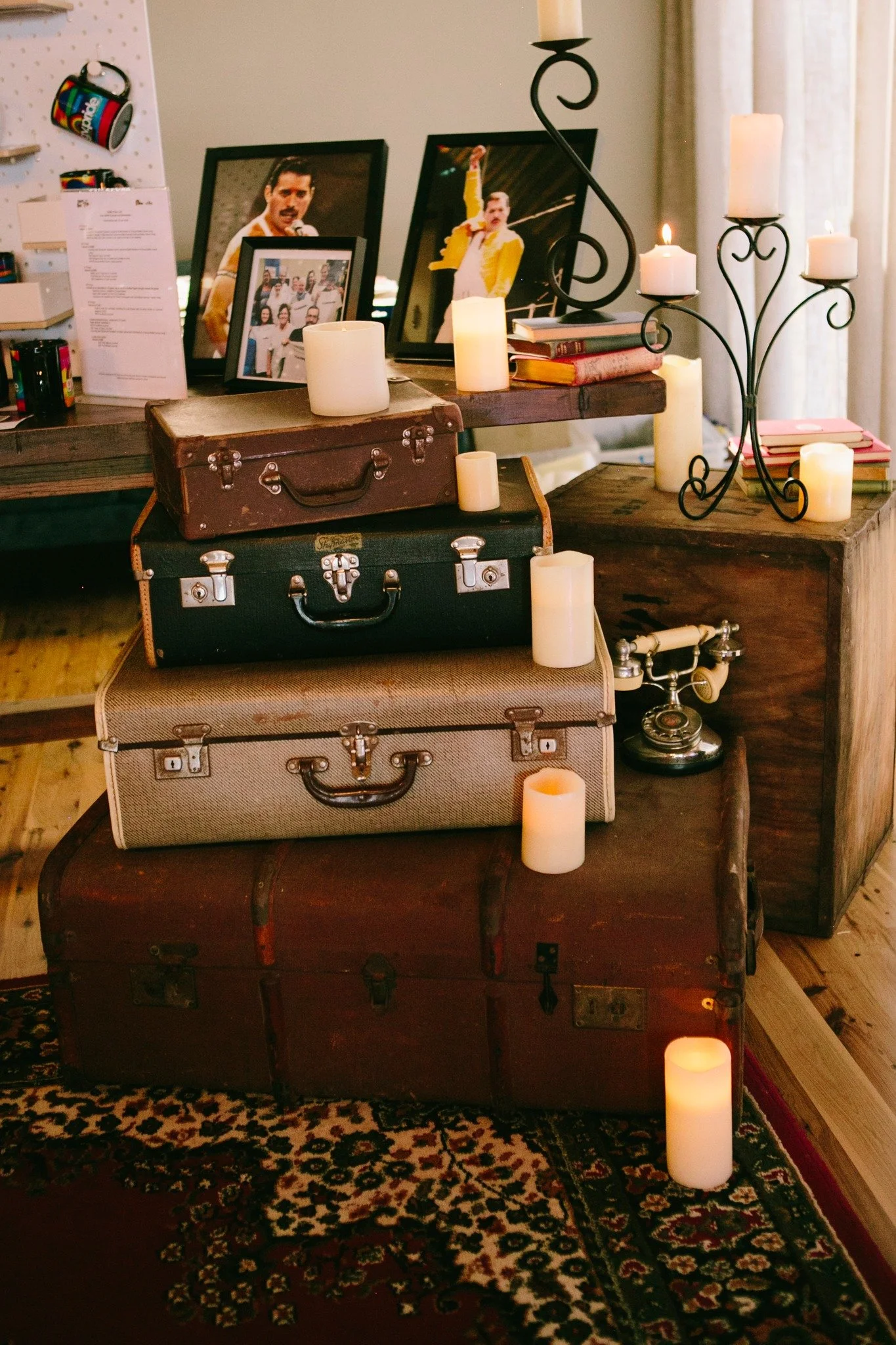 A stack of suitcases at Pride Ball.