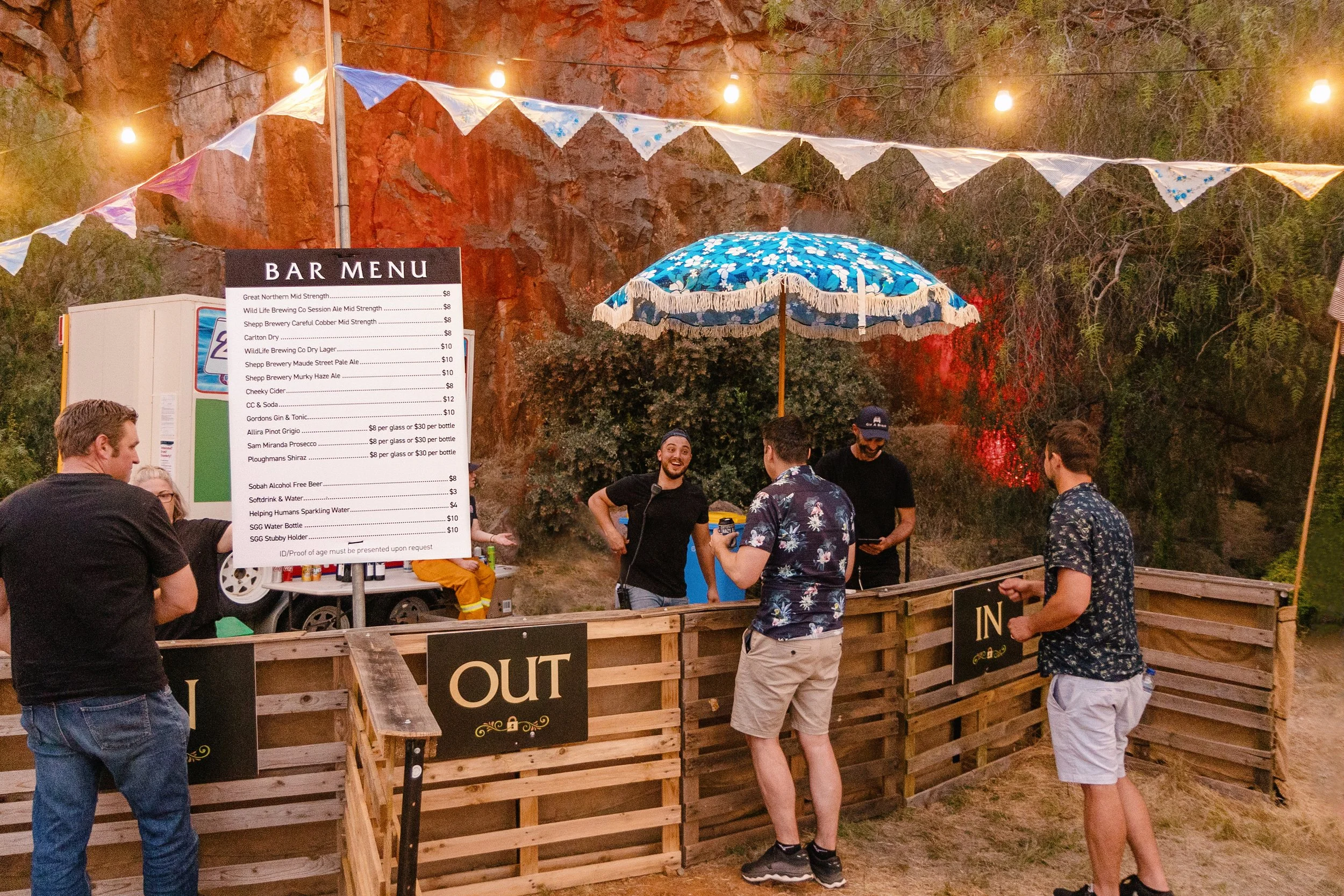 People enjoying drinks.