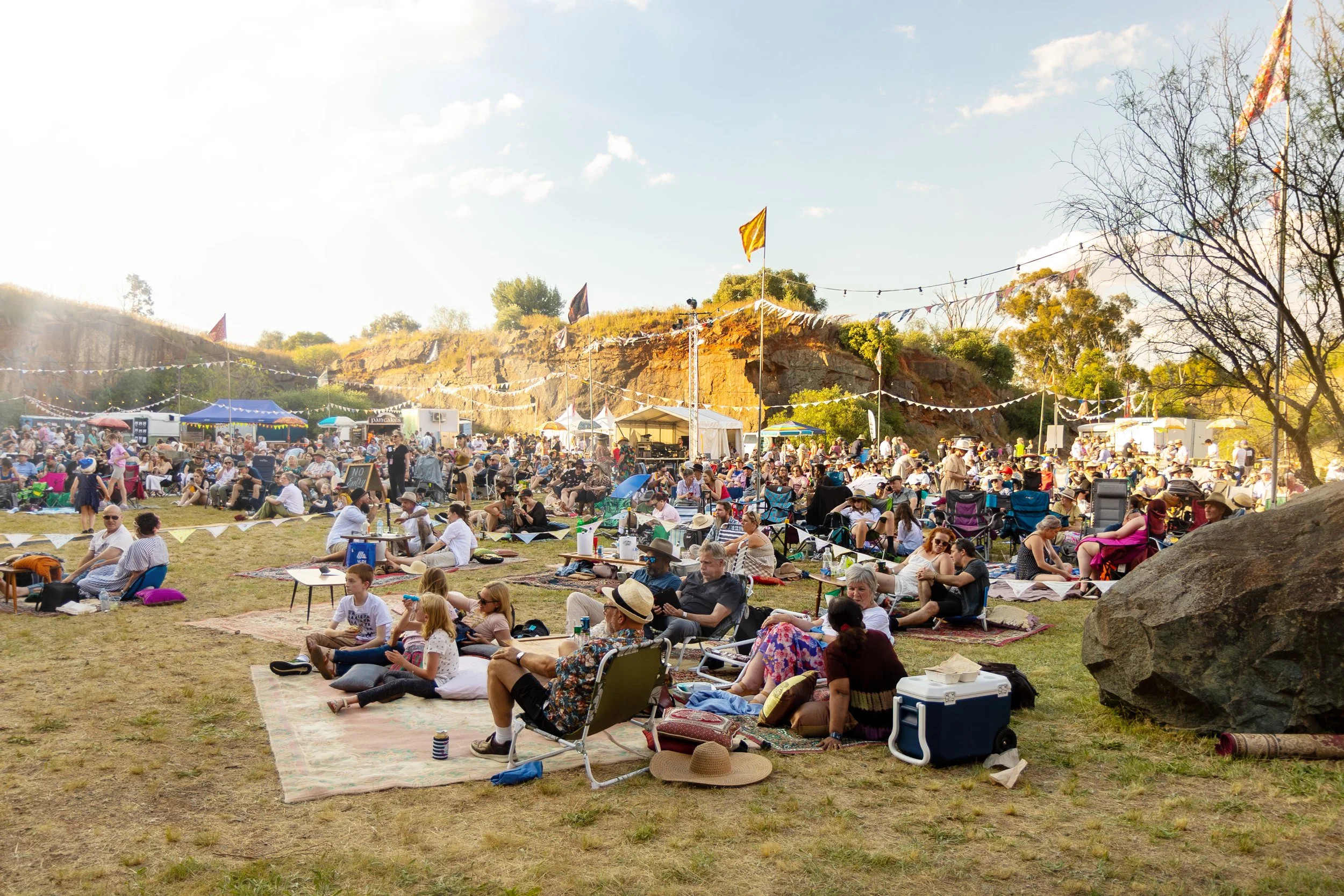 The crowd enjoying the show at the Dookie Quarry