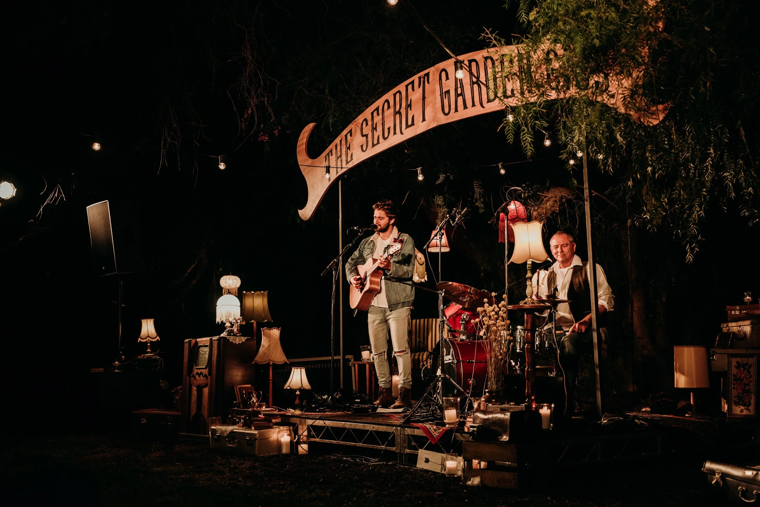 A duo perfom at the Secret Garden Gigs.