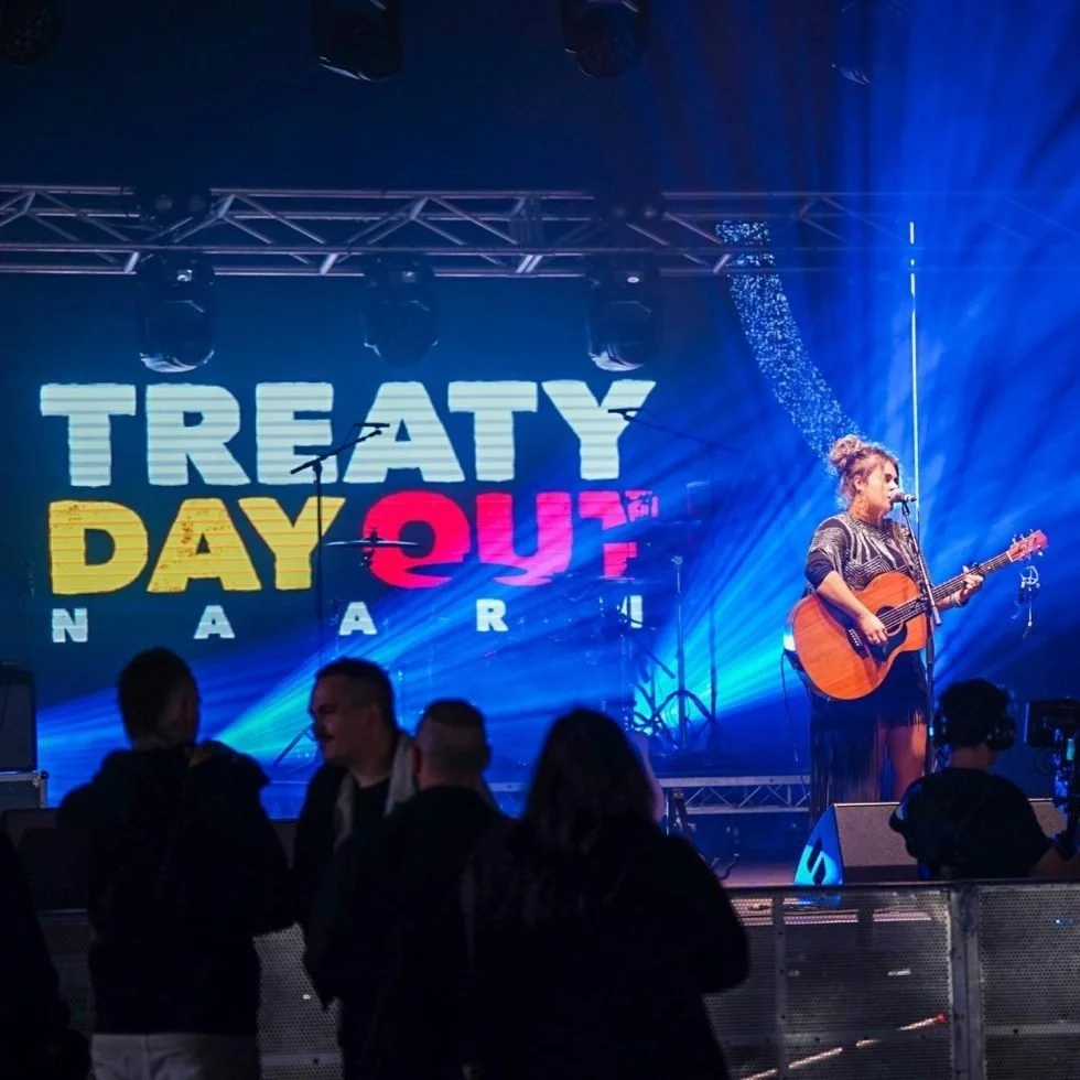 People enjoying Treaty Day Out festivities in Naarm, Australia.