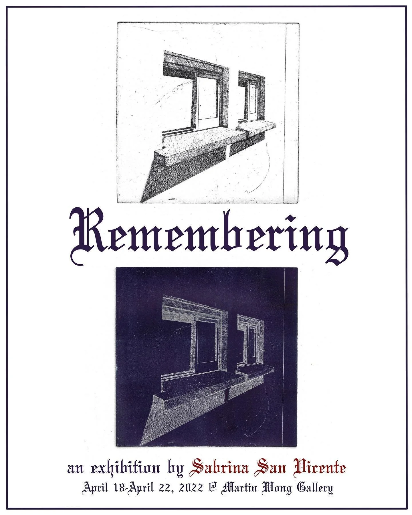 3 days left until my show &ldquo;Remembering&rdquo; opens up for a week at the Martin Wong Gallery 🤍 Opening reception is from 6-9 pm on Monday, April 18th and I hope I can see you all there! Even if we&rsquo;ve never formally met but you&rsquo;ve s