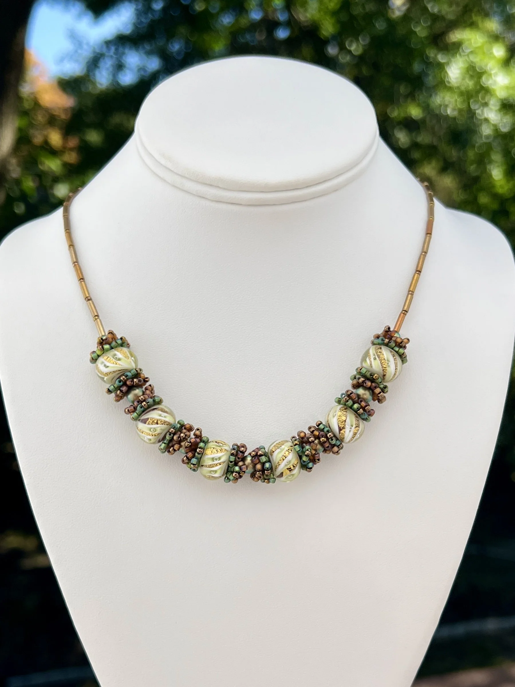 Lampwork Glass Bead Necklace