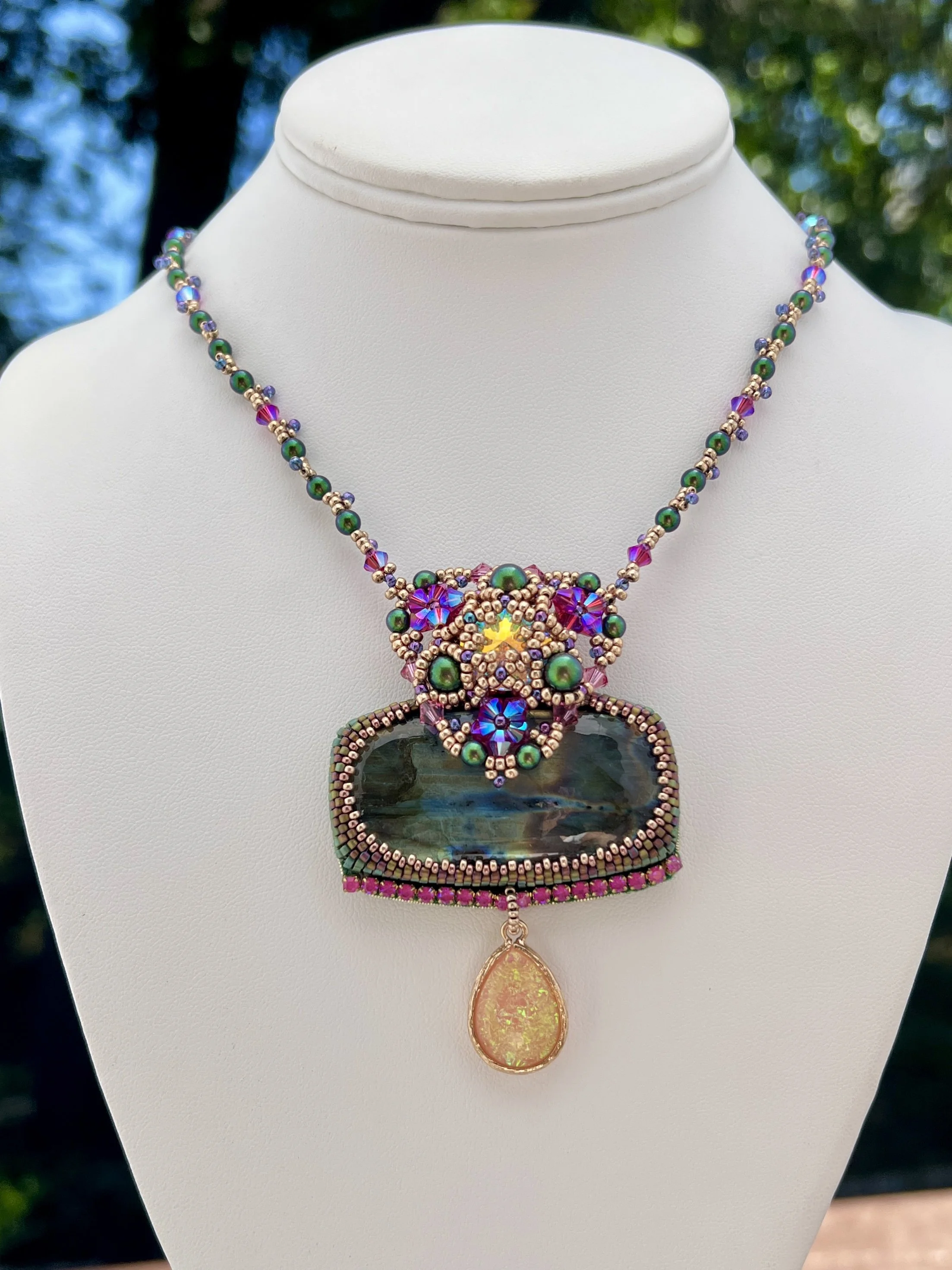 Purple Flash Labradorite Pendant