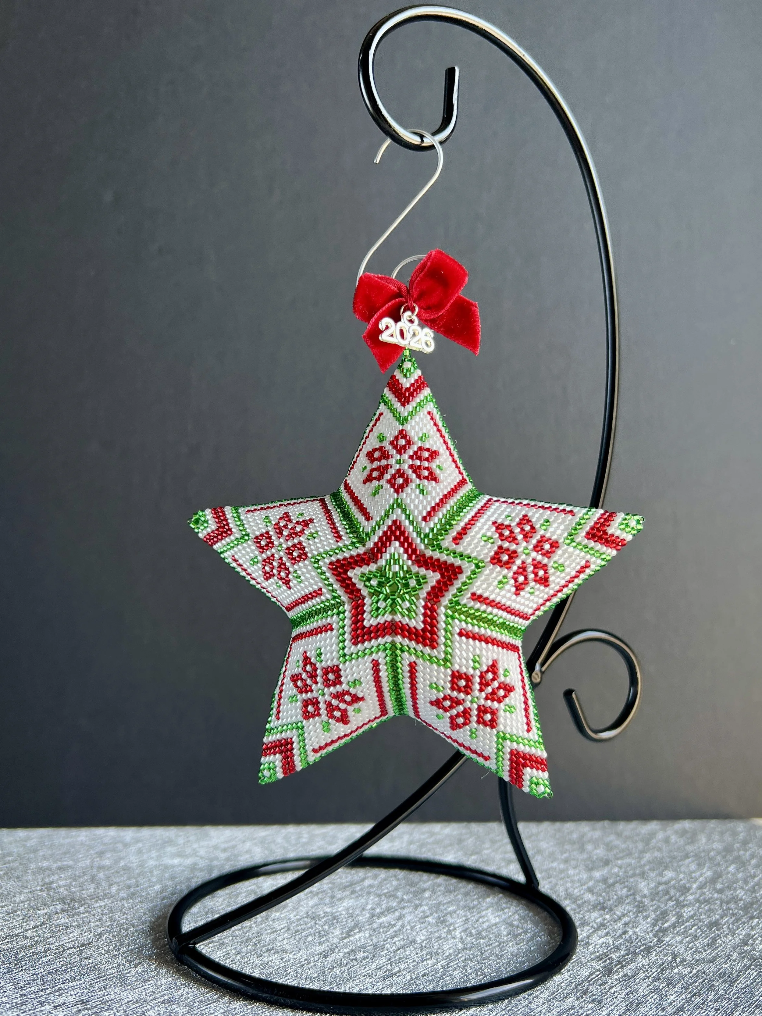 2026 Heirloom Beaded Star Ornament — Nordic Sweater