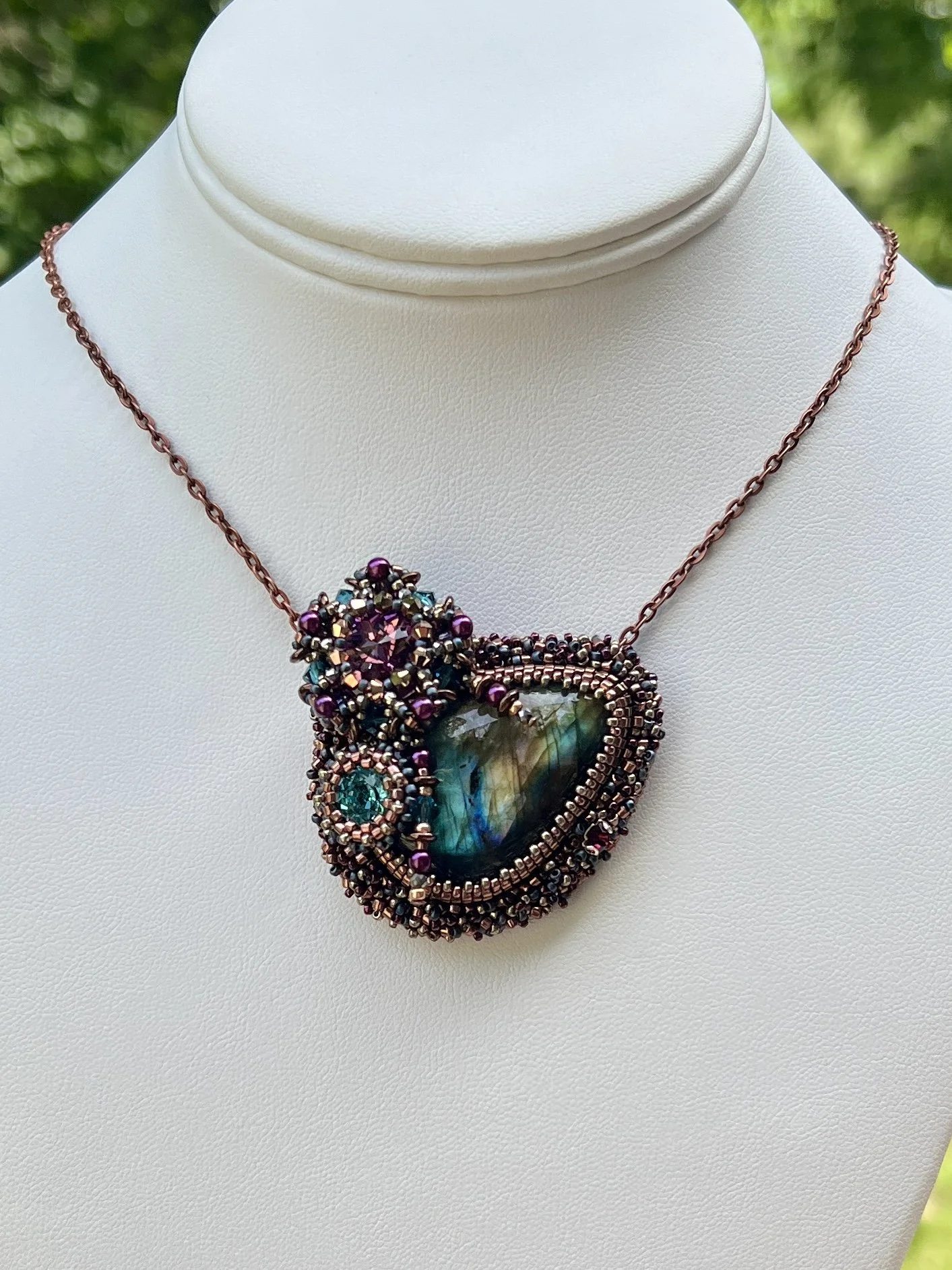 Warm Purple Labradorite Pendant