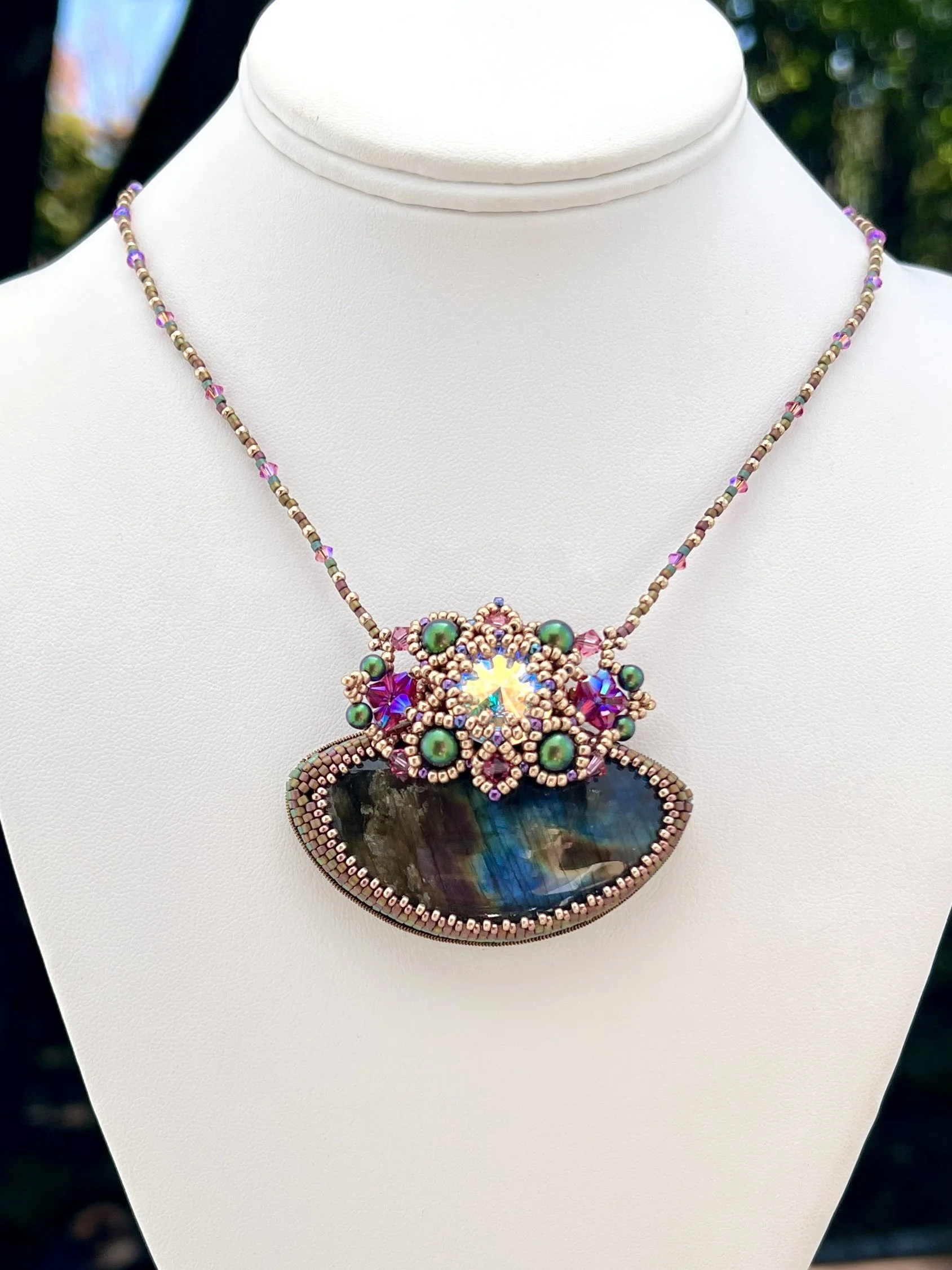 Dark Purple Flash Labradorite Pendant