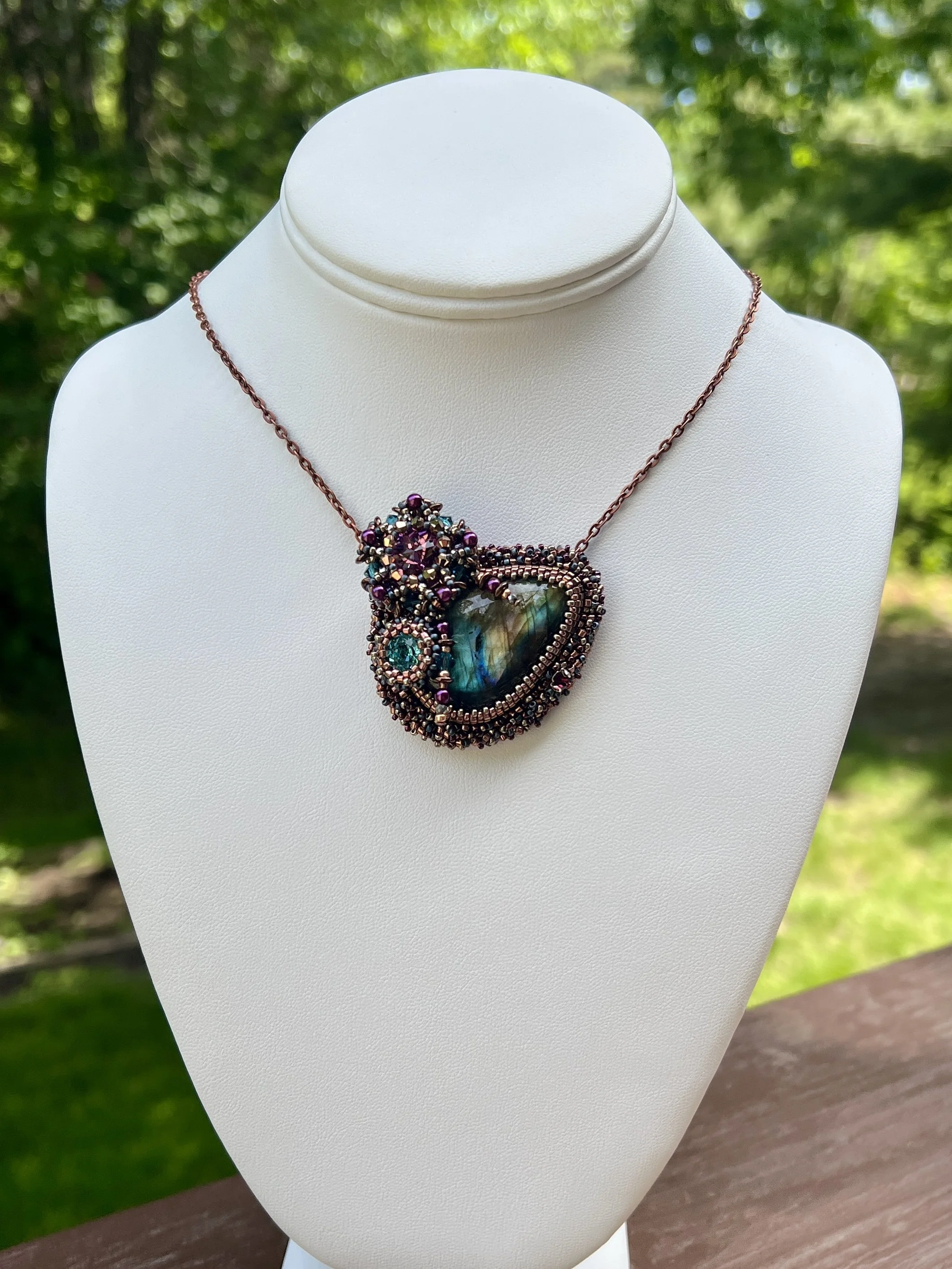Warm Purple Labradorite Pendant