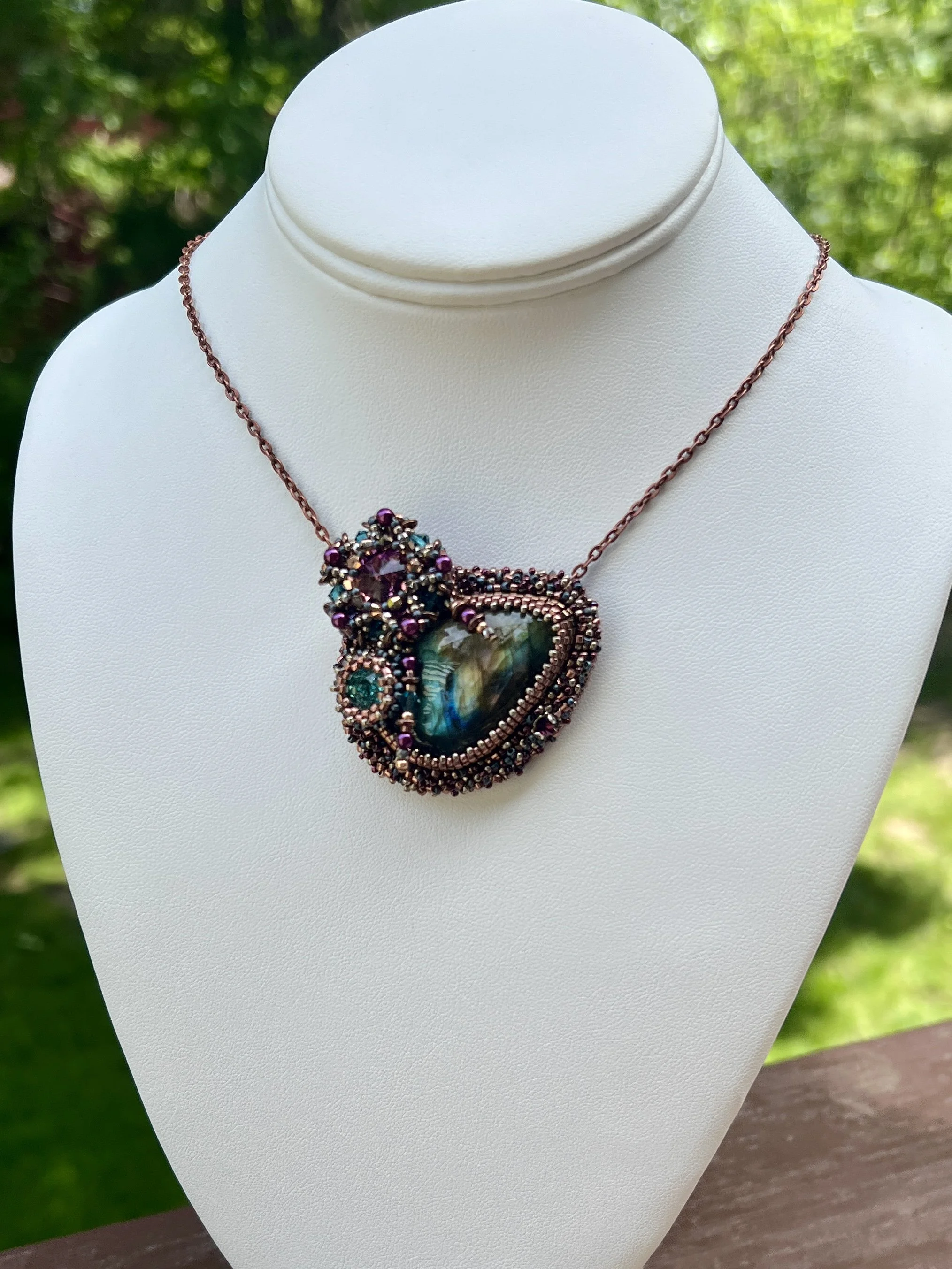 Warm Purple Labradorite Pendant