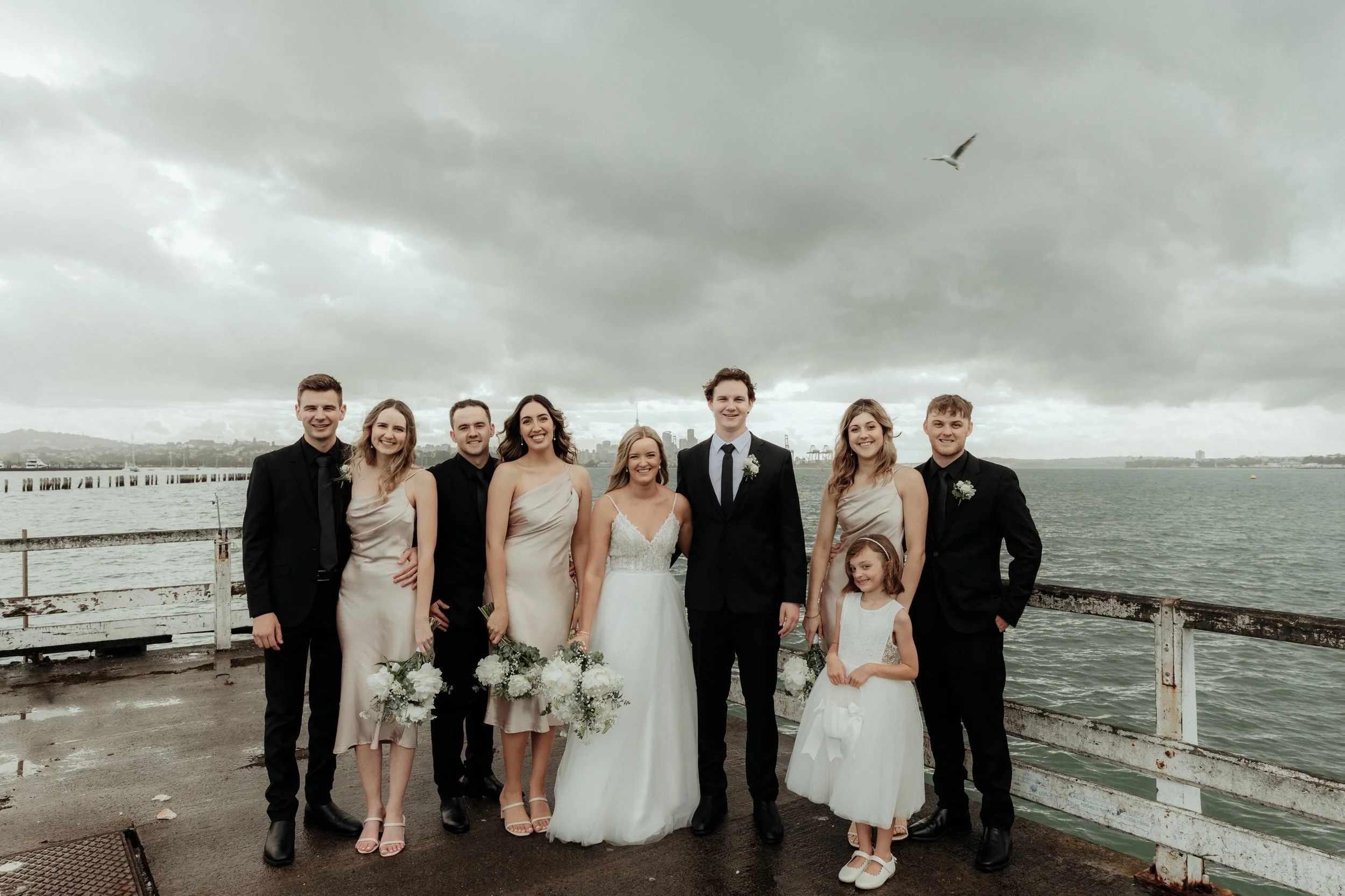 Bridal Party portrait at Central Auckland and Mantells Wedding.