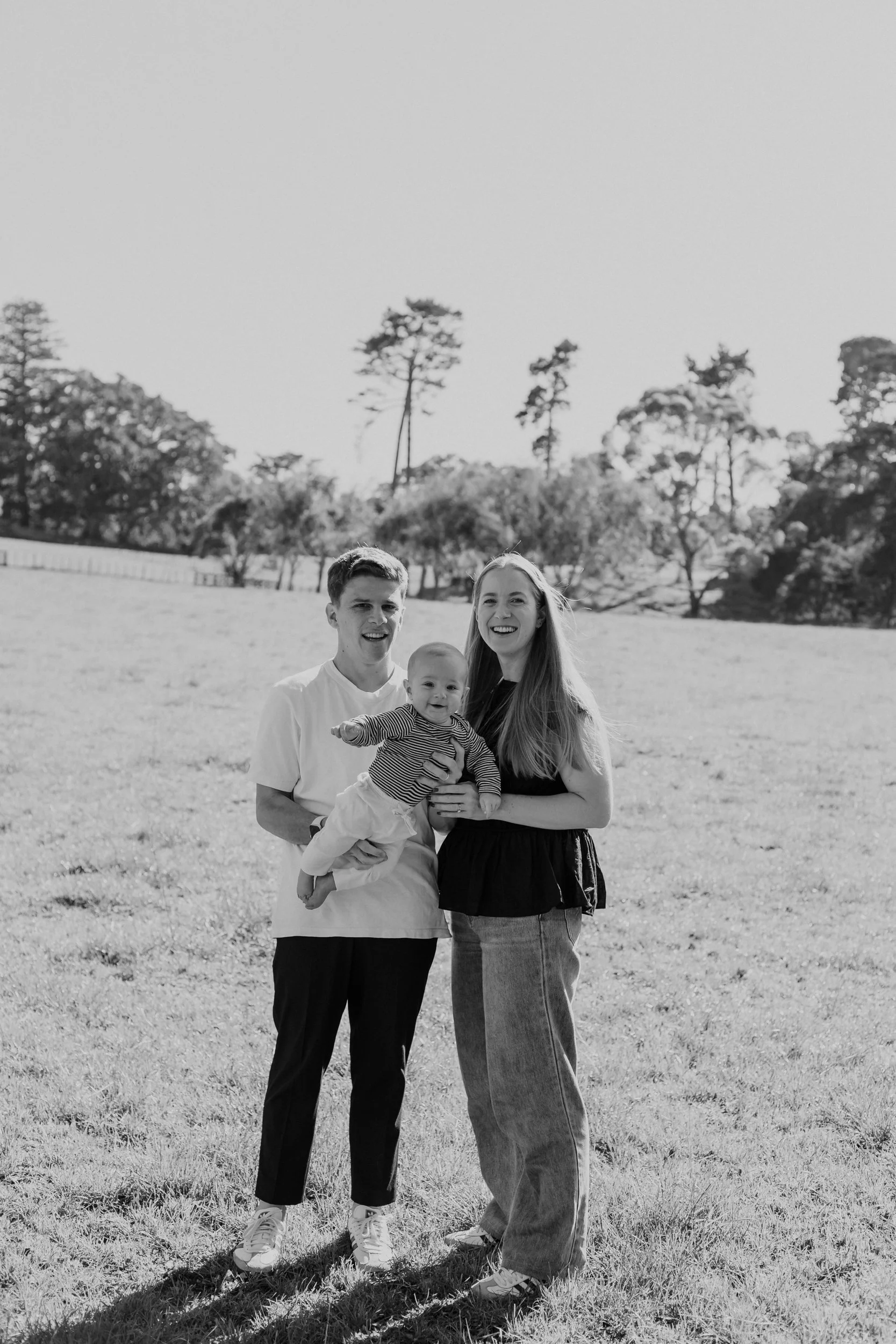 Relaxed lifestyle family photoshoot at Cornwall Park, Auckland