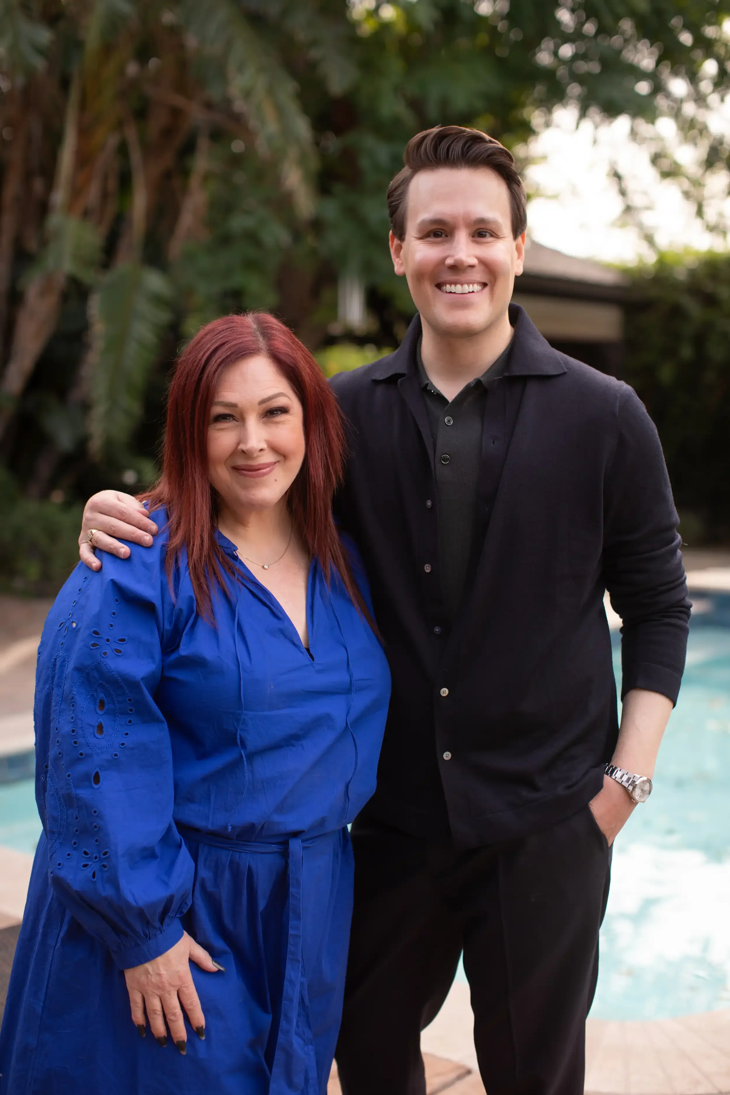 Matthew Hoffman and Carnie Wilson on the set of Fame to Table