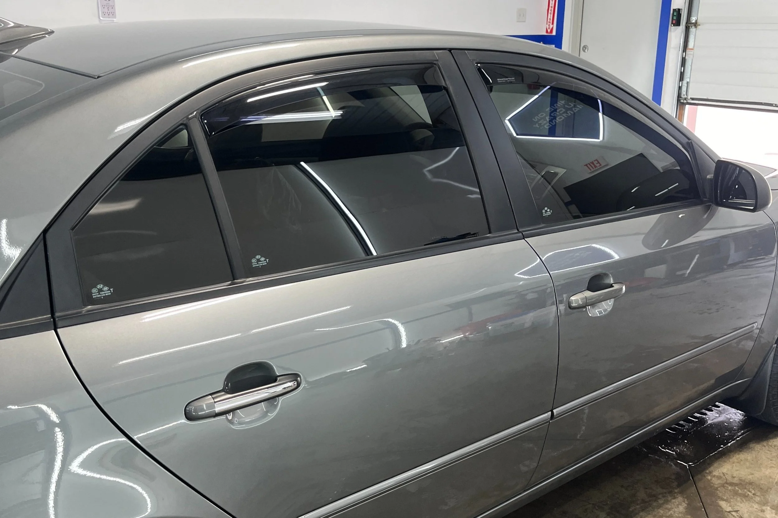 Passenger side window tinted