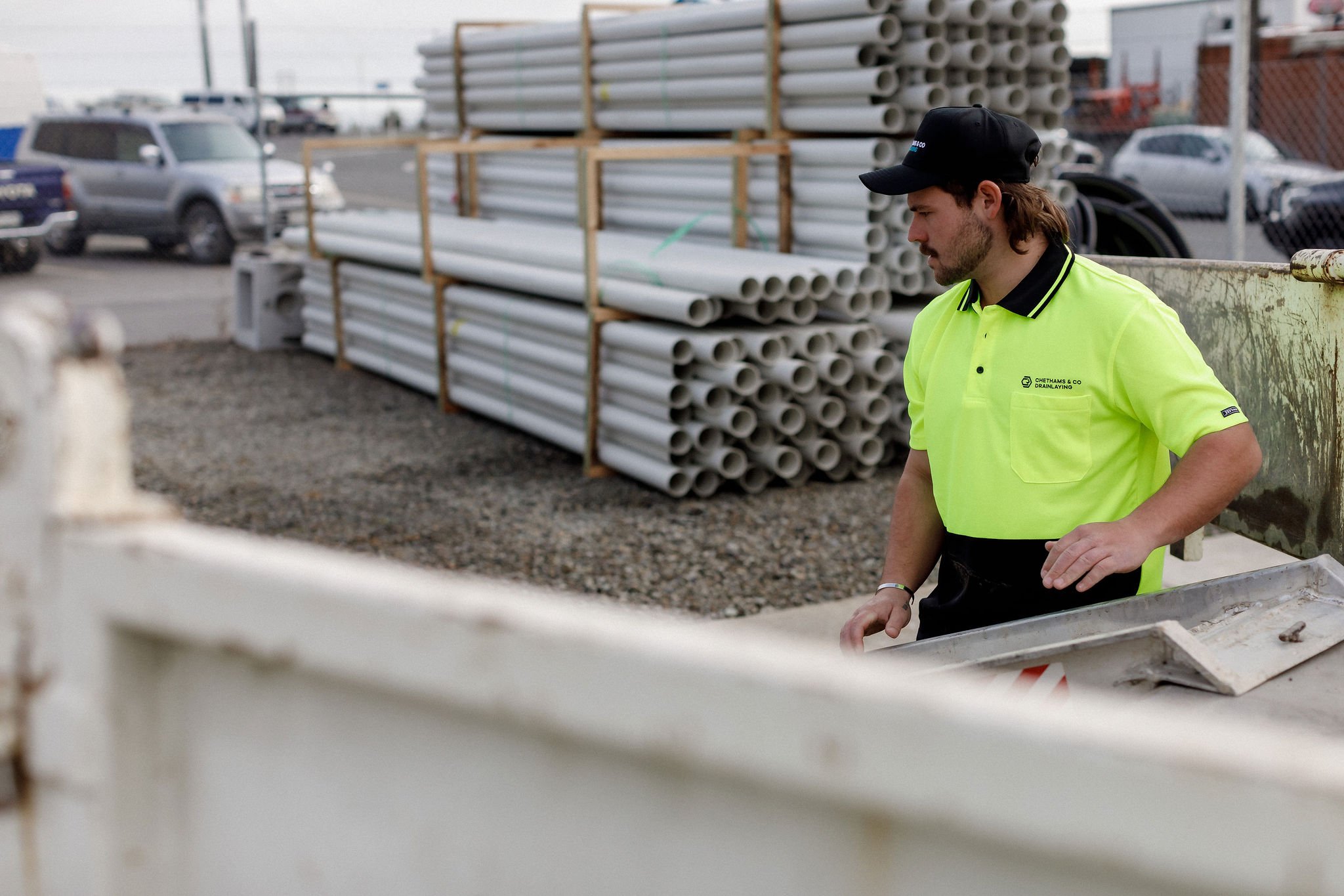 Loading trucks with PVC pipe - Chethams & Co Drainlaying.jpg