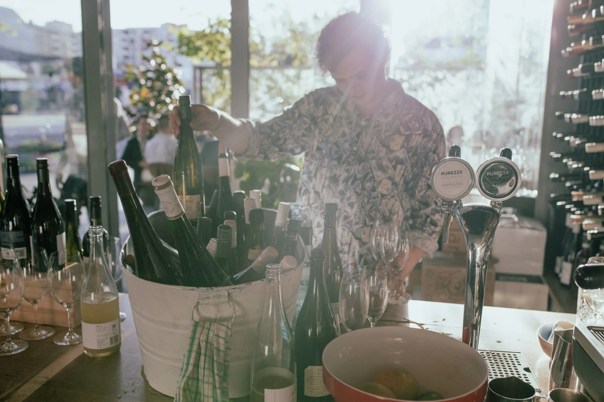 Wine service and dining at Braddon Wine Bar