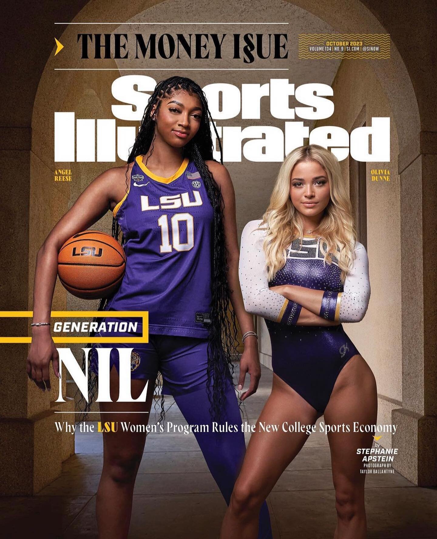 Congratulations to our VP @taylorbphoto for another @sportsillustrated @sifullframe Cover of @angelreese10 and @livvydunne @lsusports @lsugym @lsuwbkb #sonyalpha #femalephotographer #mediarow #socialmediaproduction #sportsillustrated