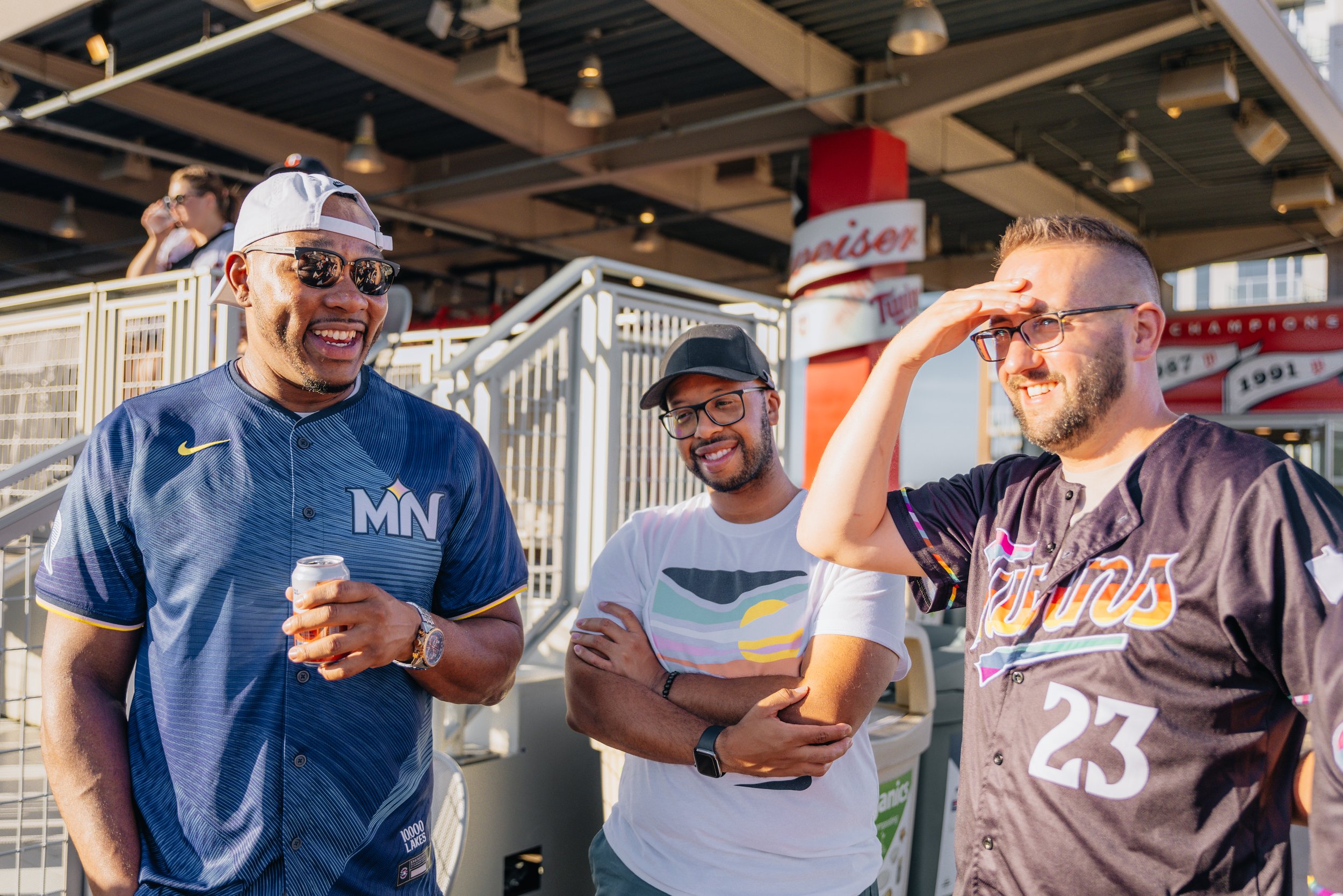 Brandon Archie with his clients at annual client event