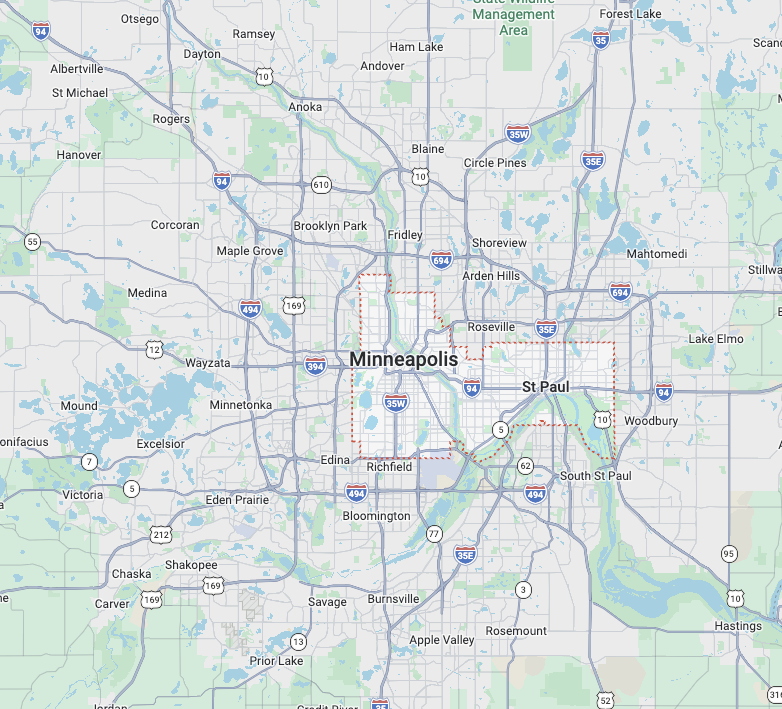 Map of the Twin Cities