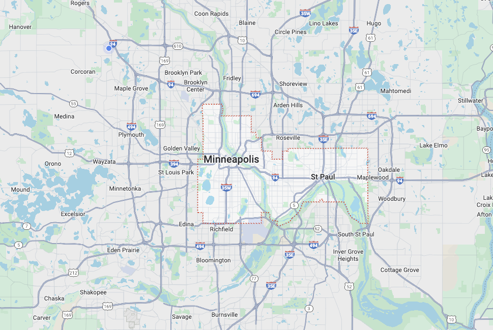 map of the twin cities