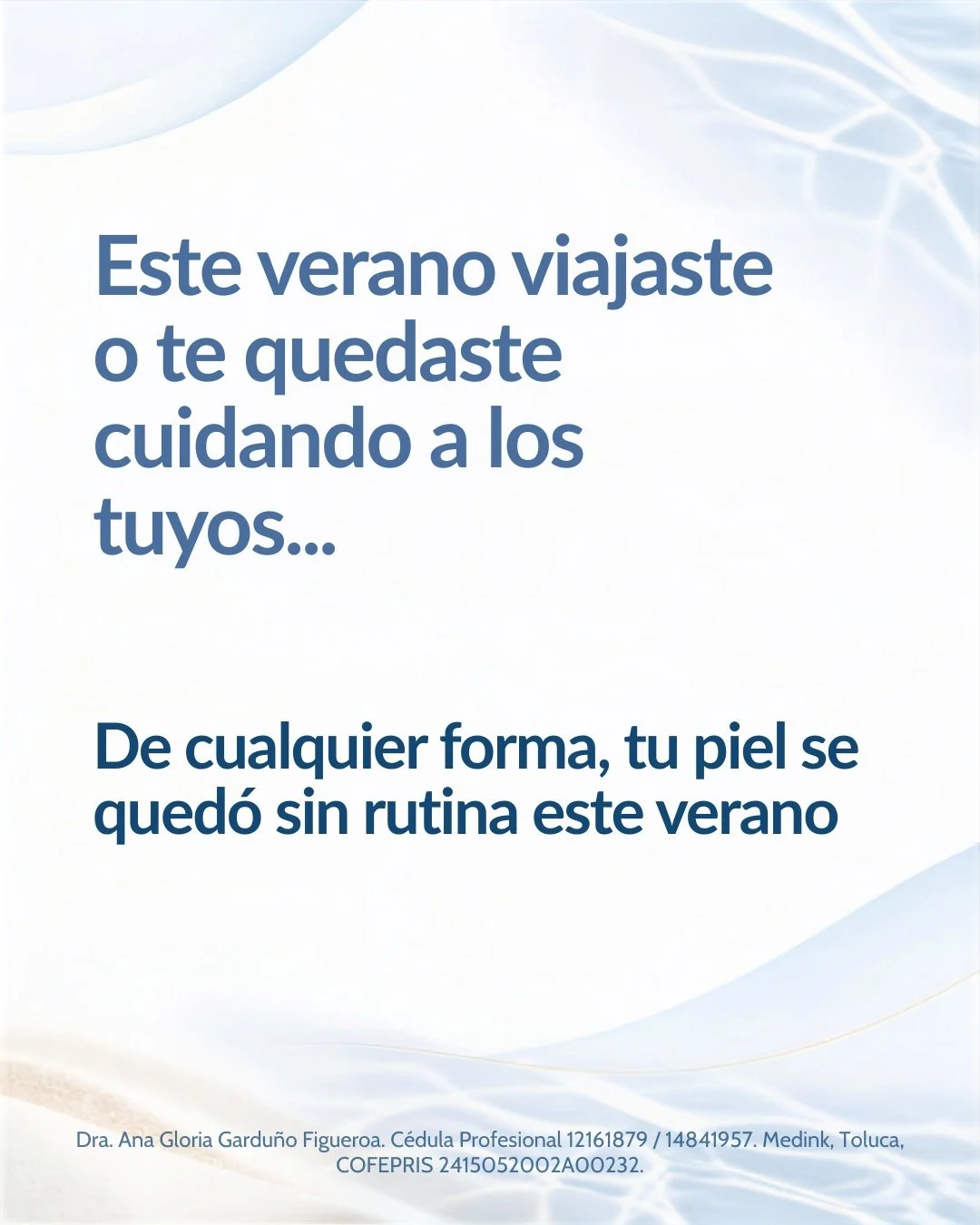 Viajaste o te quedaste en casa cuidando a los tuyos como sea, agosto se llev&oacute; tu rutina de skincare 🫠 Es momento de regresar: a tus horarios, a tus h&aacute;bitos, y a cuidarte como te mereces. El PDRN de salm&oacute;n es un bioremodelador qu