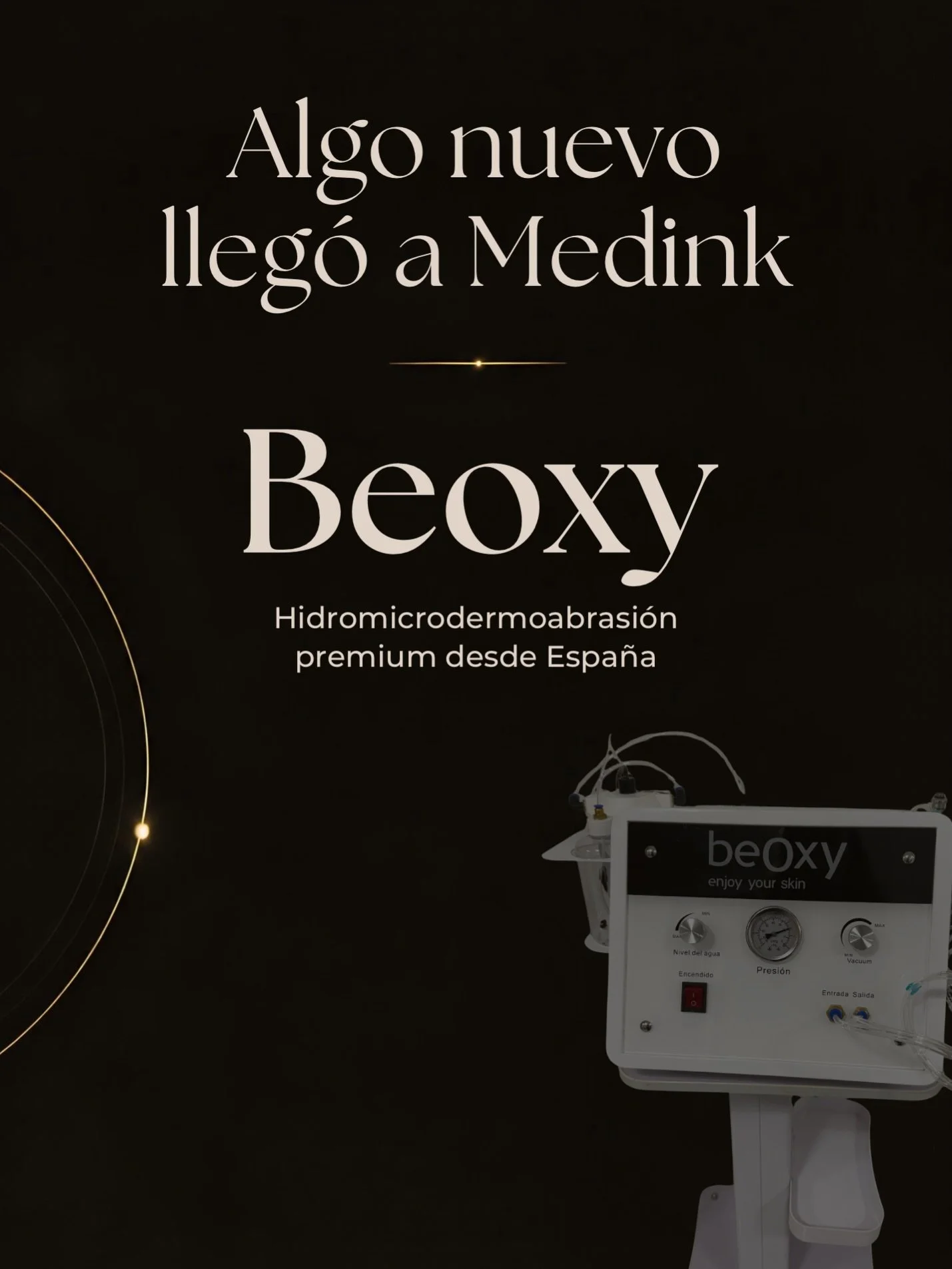 Algo nuevo lleg&oacute; a Medink.

Incorporamos Beoxy, tecnolog&iacute;a espa&ntilde;ola de hidromicrodermoabrasi&oacute;n, para complementar nuestros tratamientos y trabajar la calidad de la piel de una manera m&aacute;s integral.

Y para su lanzami