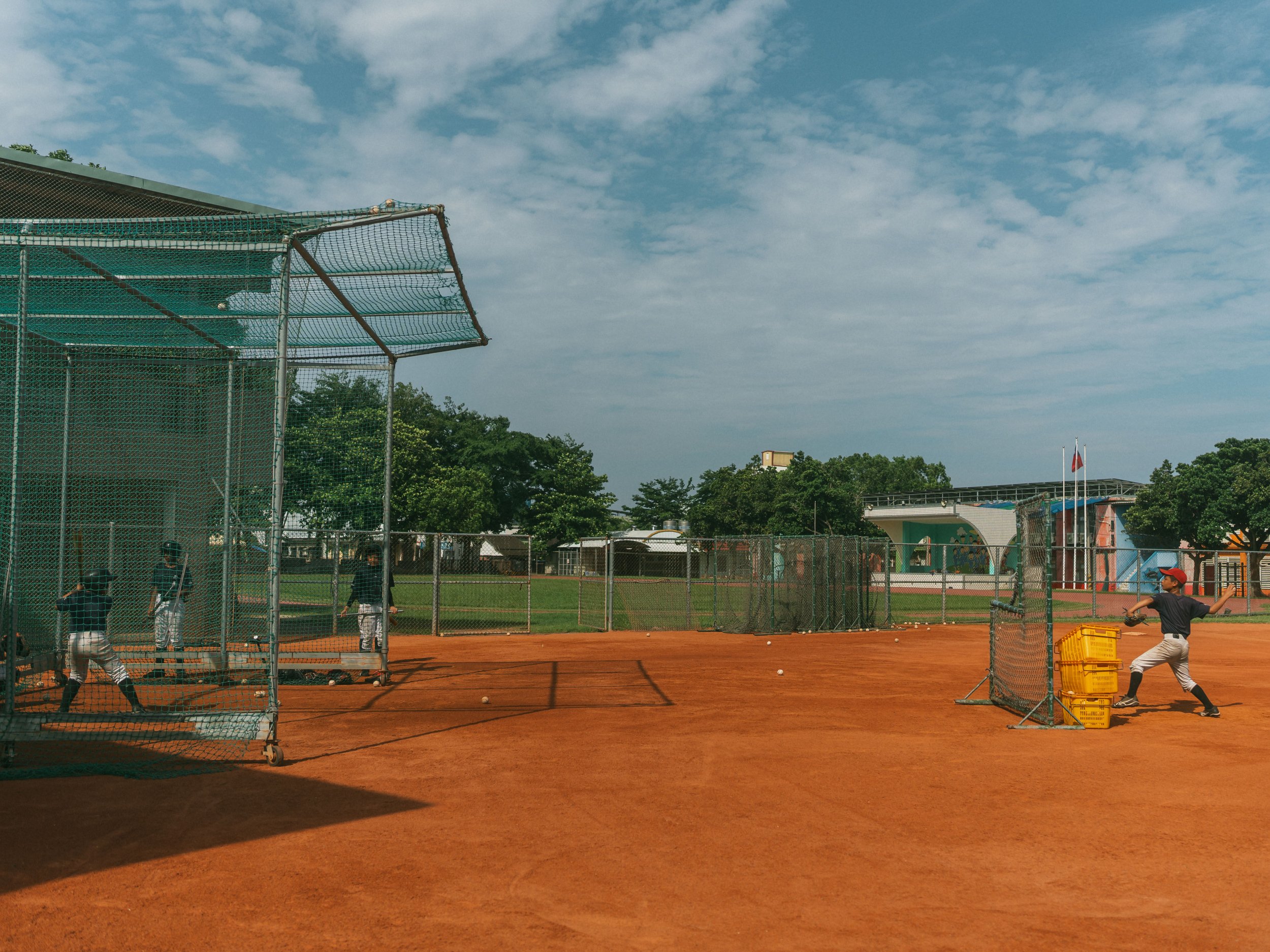 Children from Team A of Bei-Nan Elementary School are training in the afternoon.