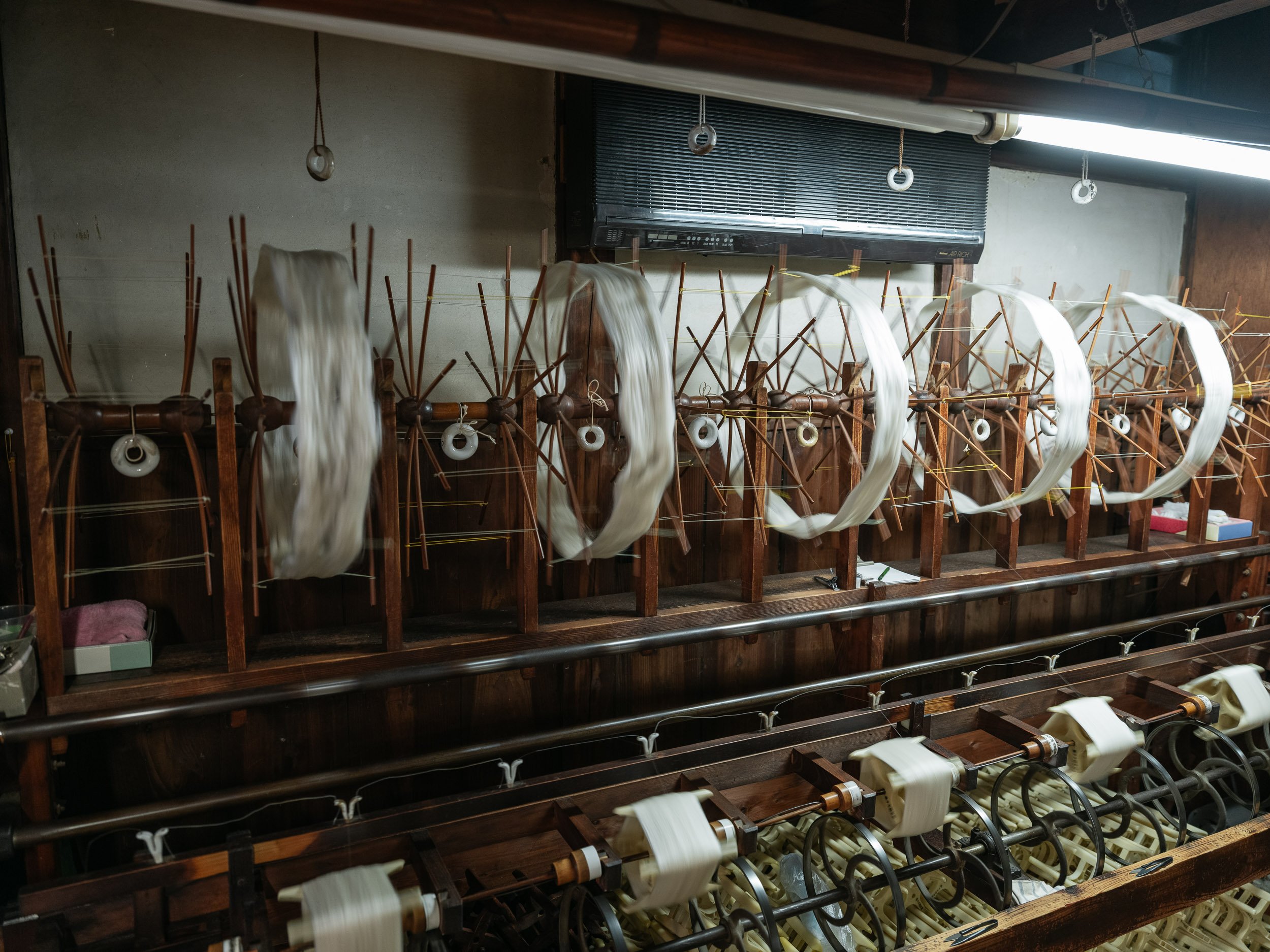Workshop where costumes for Noh performances are made.