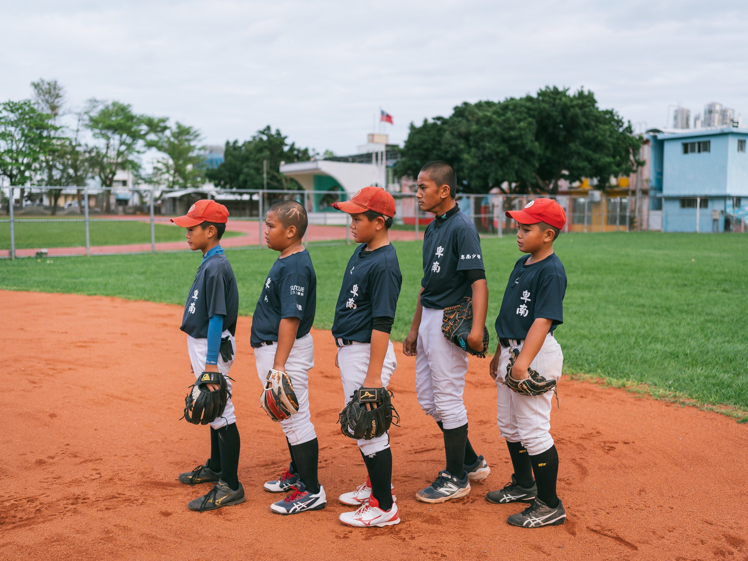 Children from Team A of Bei-Nan Elementary School are training in the afternoon.