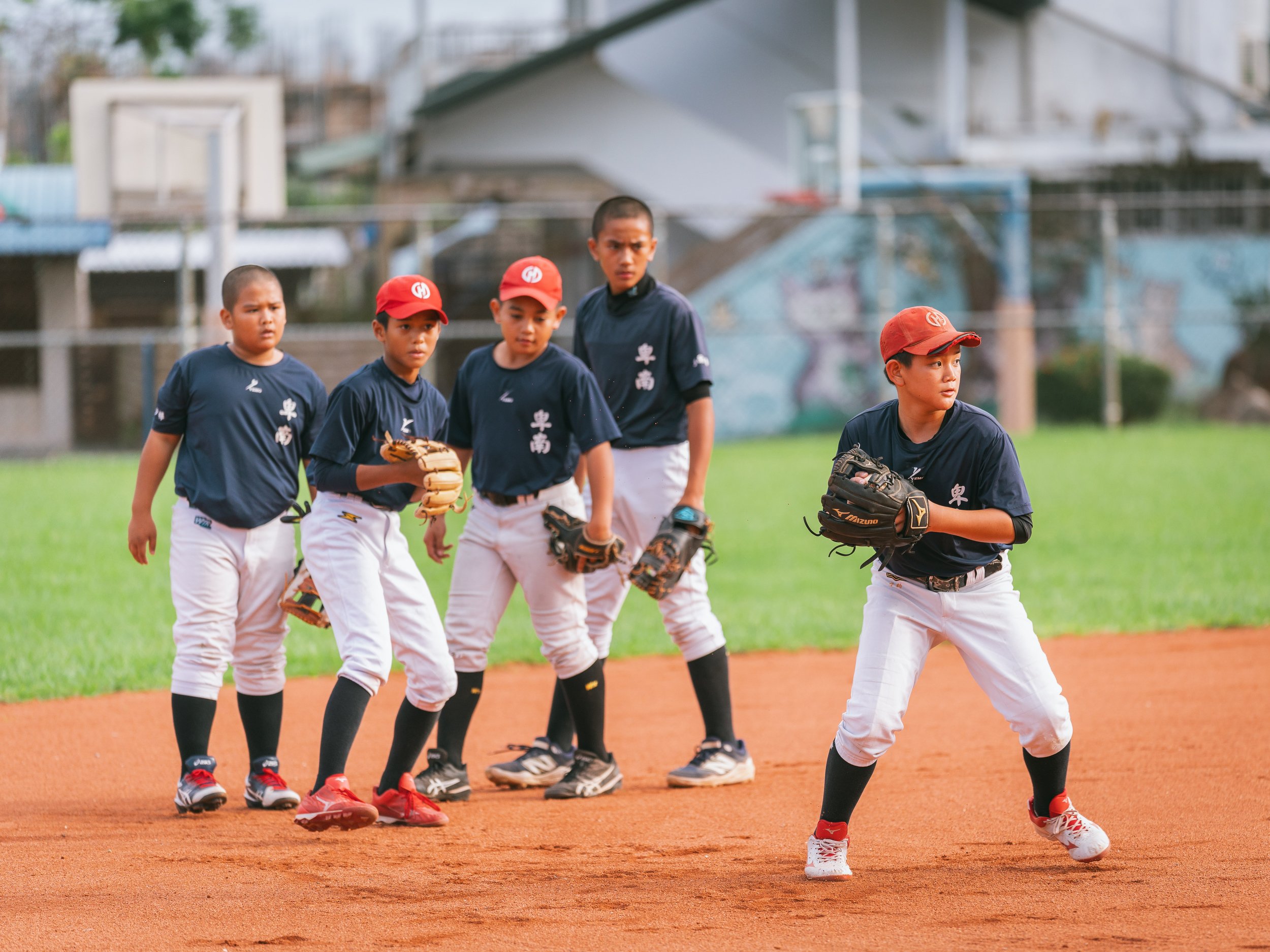 Children from Team A of Bei-Nan Elementary School are training in the afternoon.