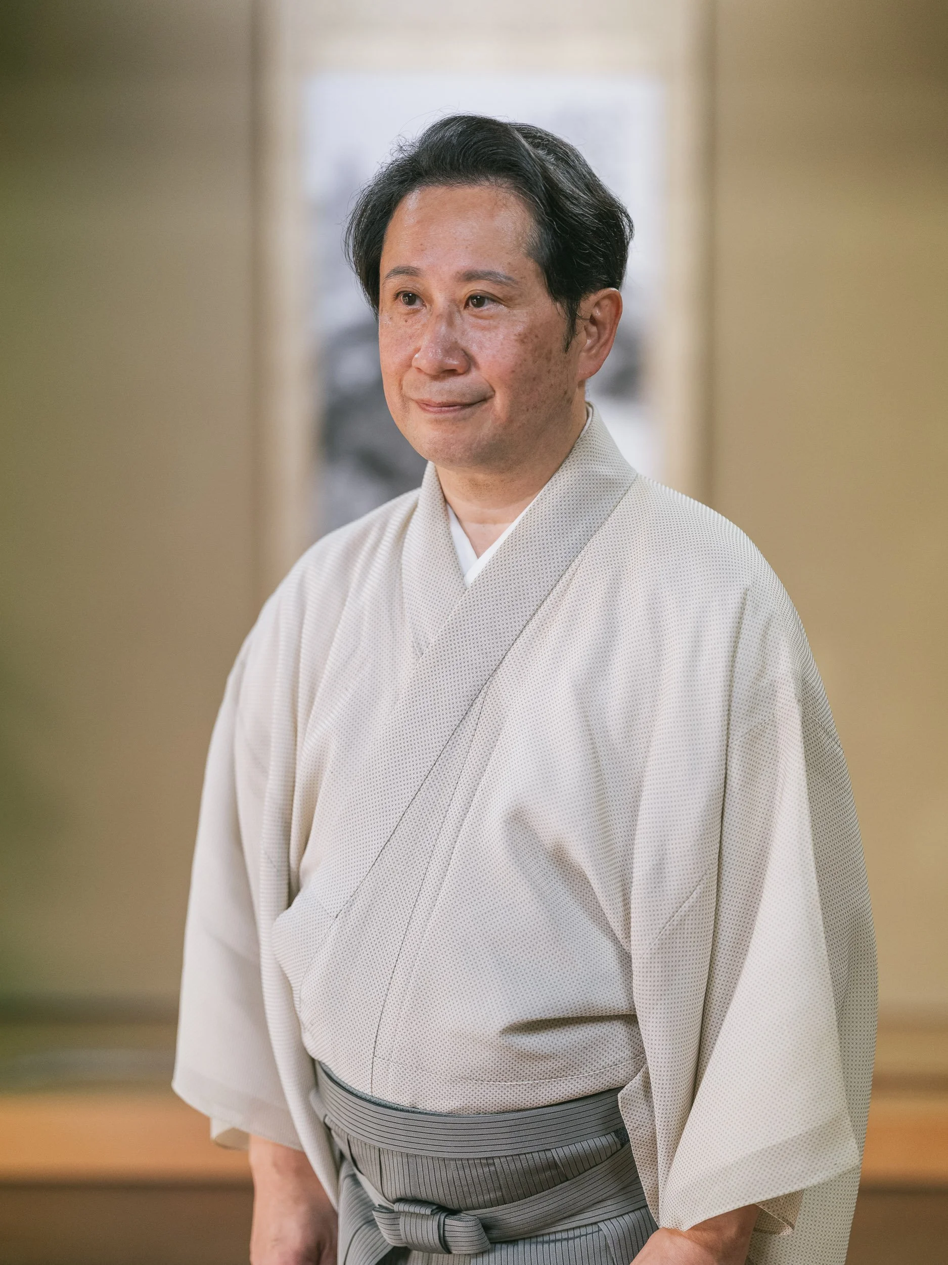 Kuroemon Katayama poses for a portrait at his school in Kyoto, Japan.