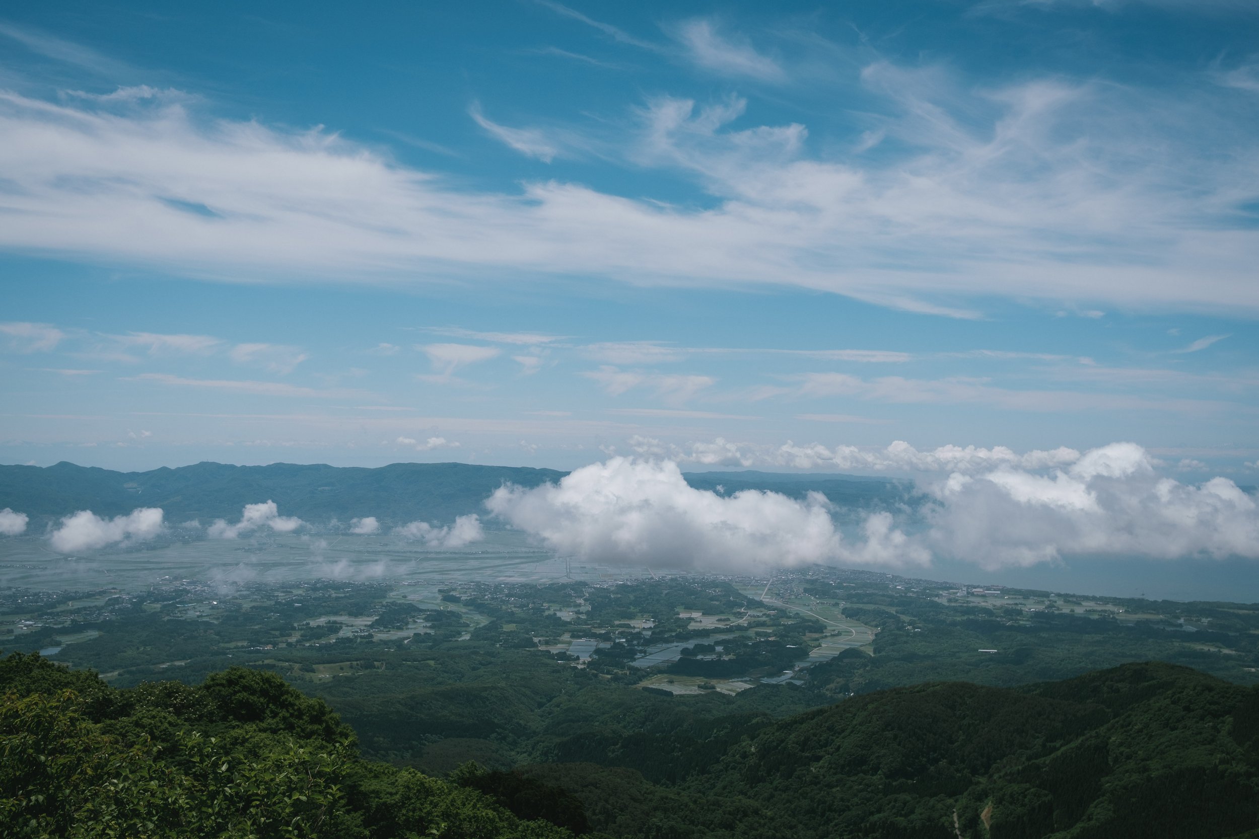 Skyline view of Sado on June 5, 2021 in Sado, Japan.