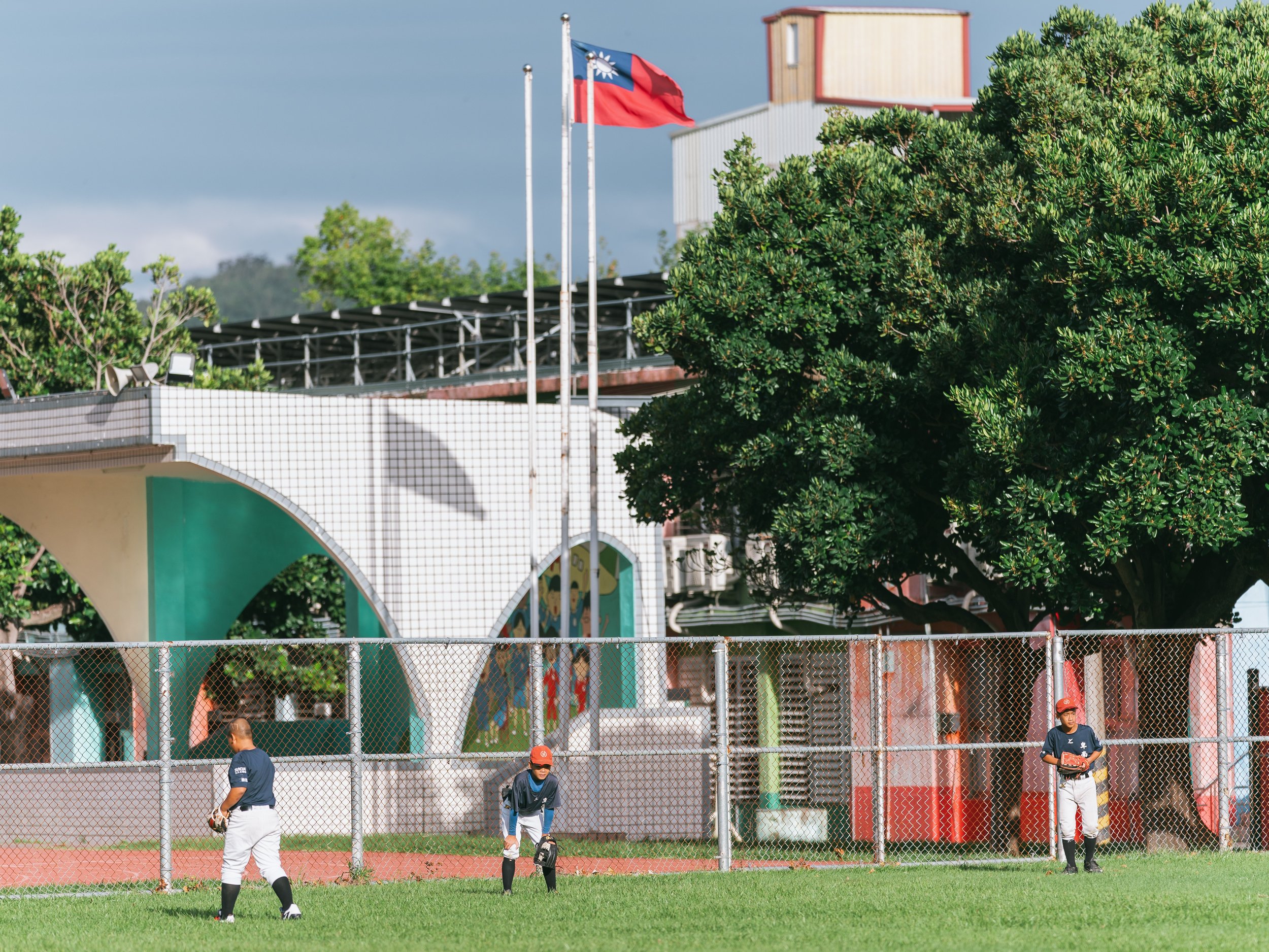 Children from Team A of Bei-Nan Elementary School are training in the afternoon.