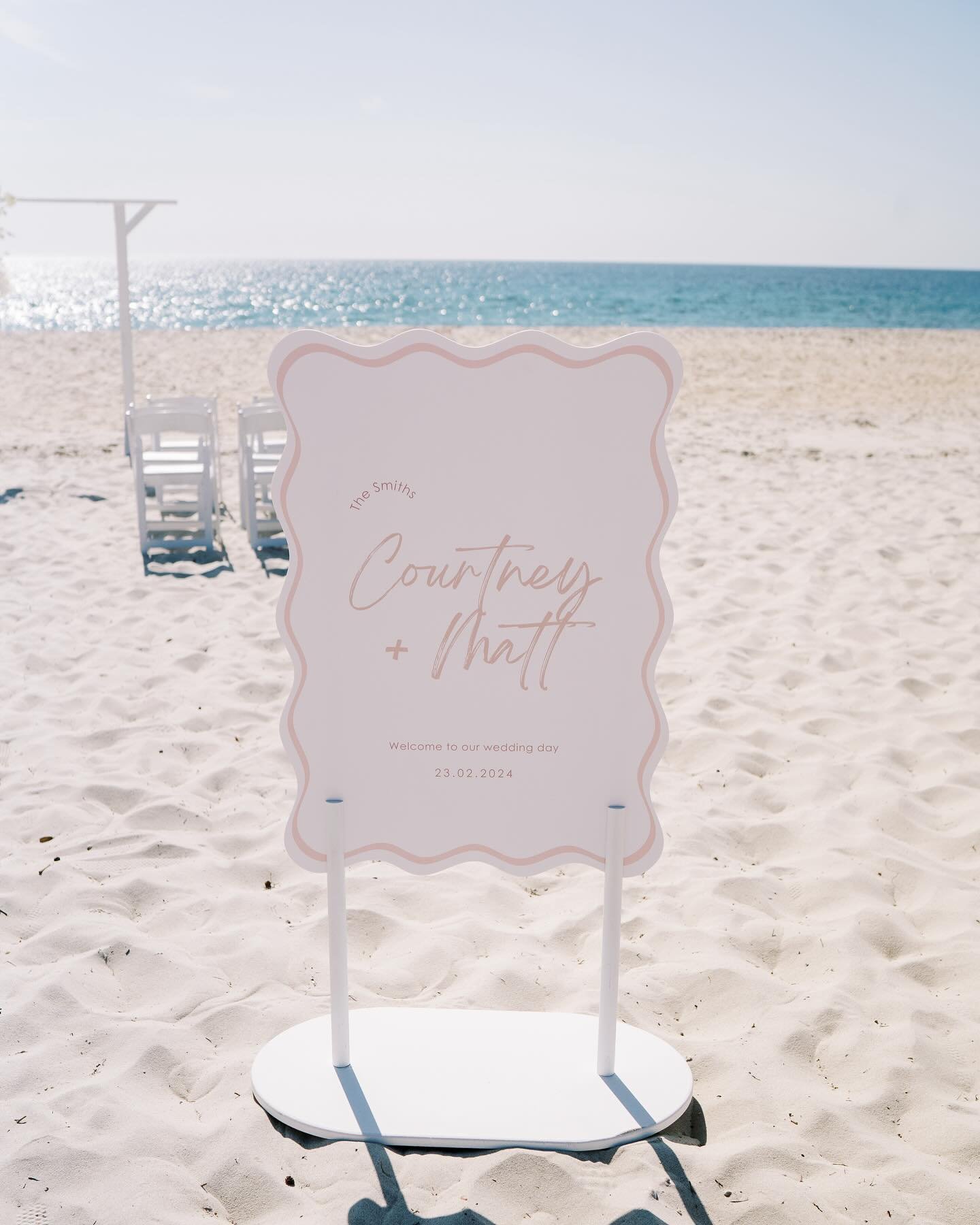 Signage for Courtney and Matt ✨ Love the view of the coast 🌊

Captured by: @ameliaclairephoto 
Florals: @bloomin_wild_ 
.
.
.

#perthweddingstationery #perthwedding #perthweddingstylist #perthweddingstyling #perthweddingsandevents #perthdecor #perth