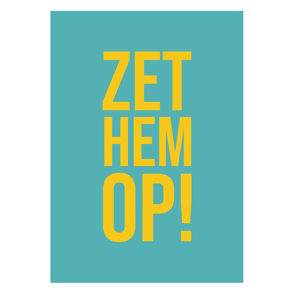 Motiverende tekst 'Zet hem op' als inspiratie voor doorzettingsvermogen en motivatie tijdens je gezondheids, en fitnessreis.
