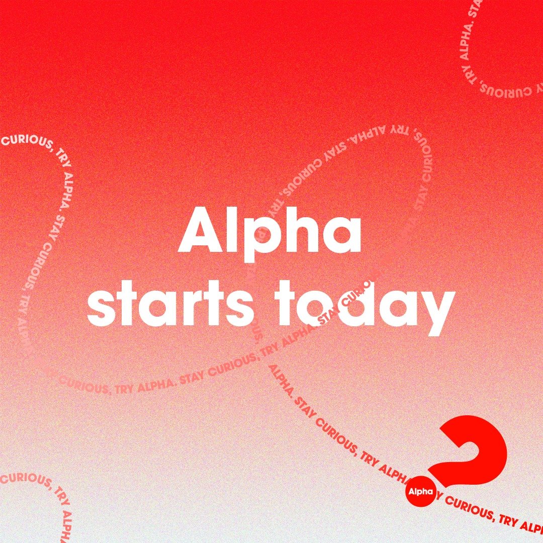 Alpha starts today at 11:15am. Join us for lunch and a safe space to discuss life and faith.
Sign up via the link in our bio.