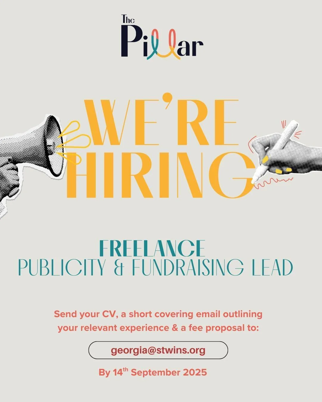 🌟 We&rsquo;re Hiring &ndash; Freelance Publicity &amp; Fundraising Lead 🌟 UPDATE: this position has now been filled. 

The Pillar is looking for an experienced freelance fundraiser to support us in our exciting transition to becoming a registered c