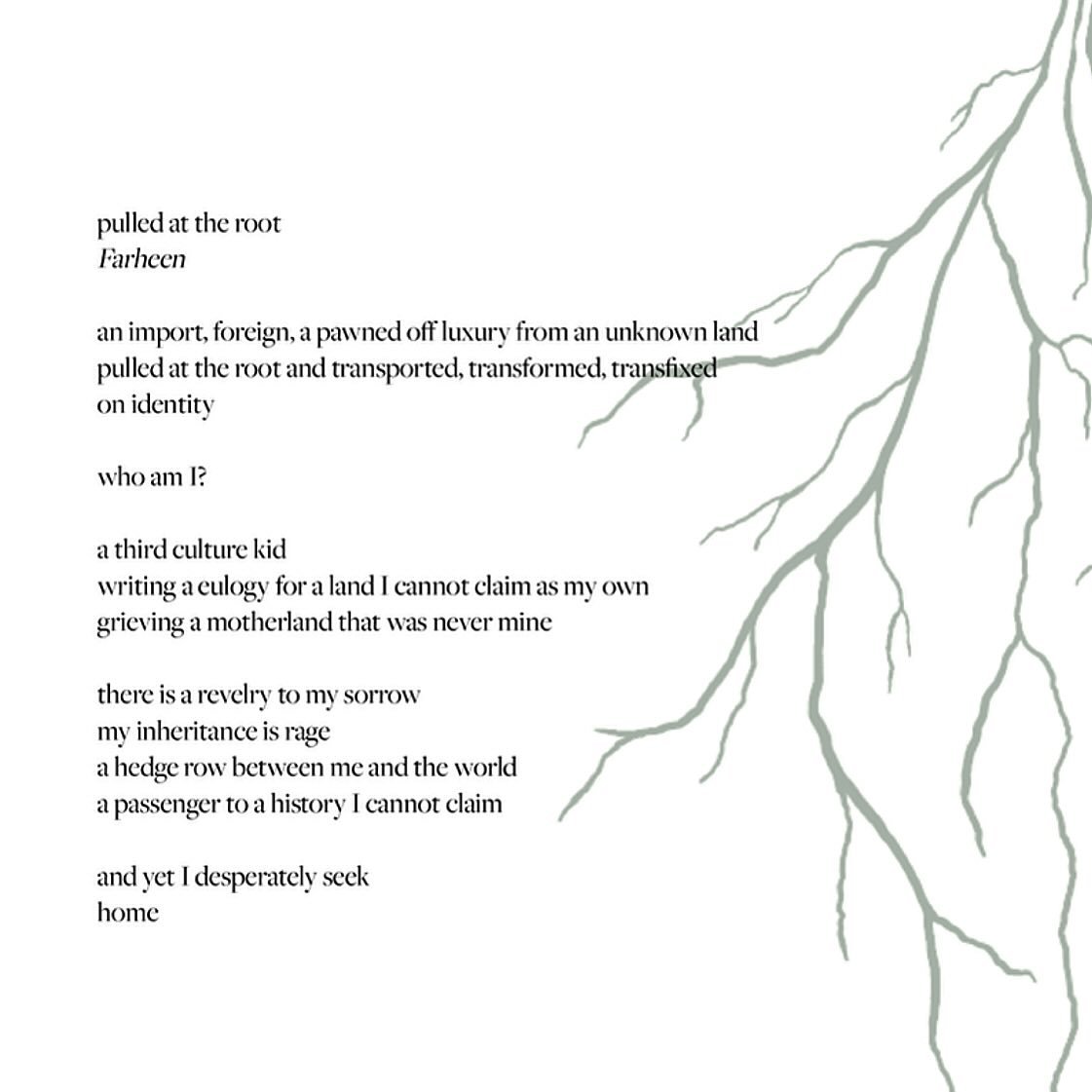 &lsquo;Rooted&rsquo; by @farheenr__ for Bia! Zine Issue 02.

Issue 02 is sold out but Issue 03 is coming real soon. 

6 days left to submit your work. Link in our bio.
❤️&zwj;🩹