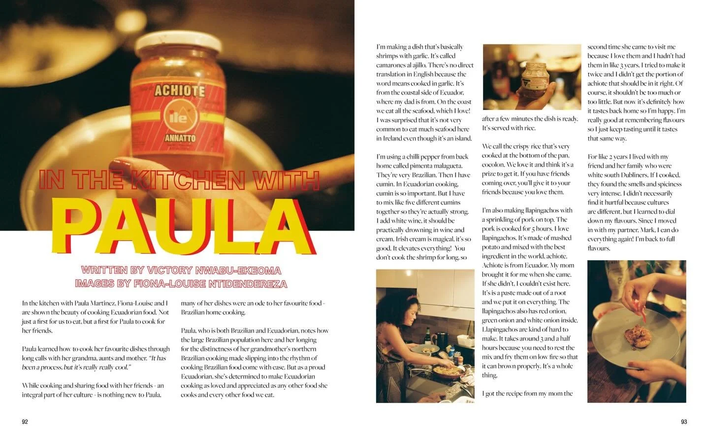 1 week left to submit to Bia! Zine 🪂

We've uploaded 3 stories from Bia! Zine Issue 02 onto our website - some wonderful inspiration if you're not sure what to submit.

'In the Kitchen with Paula'  walks us through how Paula Martinez makes camarones