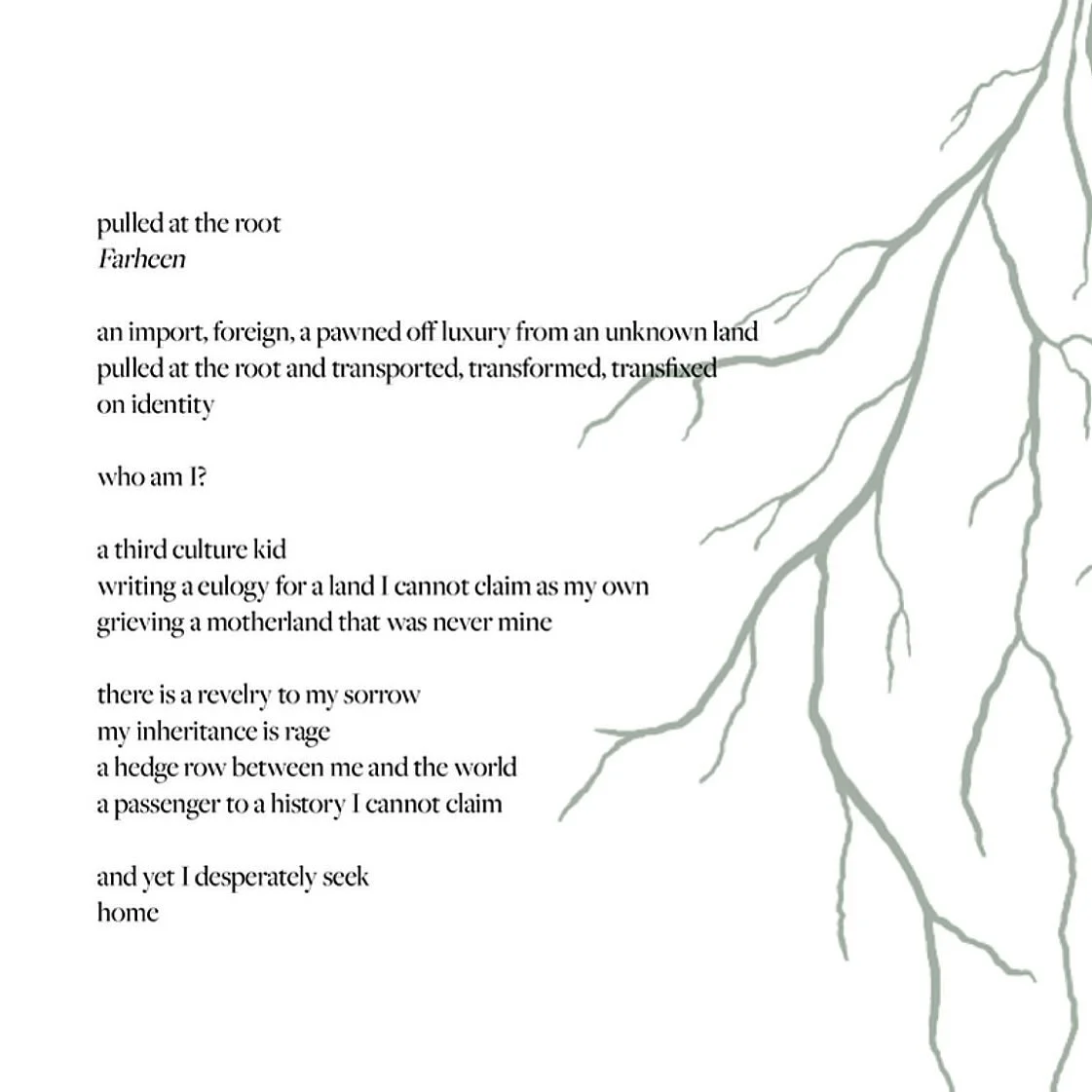 &lsquo;Rooted&rsquo; by @farheenr__ for Bia! Zine Issue 02.

Issue 02 is sold out but Issue 03 is coming real soon. 

6 days left to submit your work. Link in our bio.
❤️&zwj;🩹