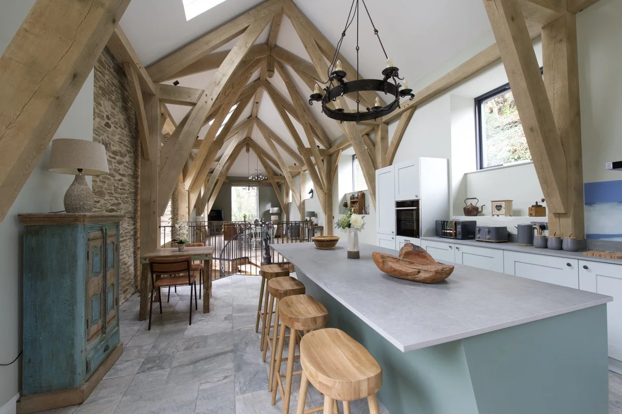 Converted stone barn interior during conversion 1