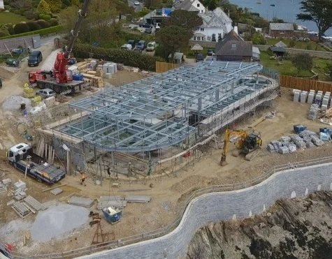 Steelwork illustrating structural engineering project in Cornwall