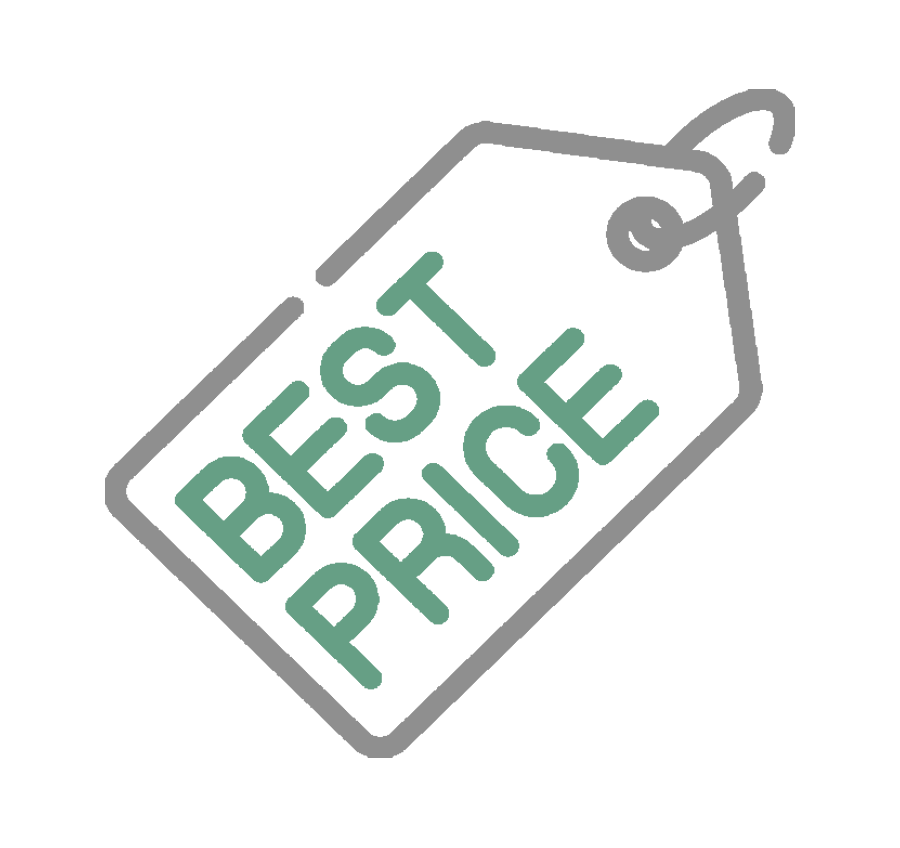 Green checkmark icon on a gray background.