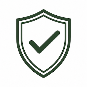 Handshake with certificate icon, symbolizing agreement and quality assurance.
