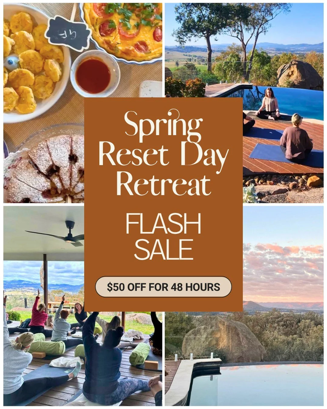 Spring Reset Day Retreat flash sale 🌸 🥰 For the next 48 hours, we&rsquo;ve taken $50 off the price of your retreat ticket, dropping it to $245. No catch, just a last minute opportunity to reclaim several hours for yourself next Saturday, September 