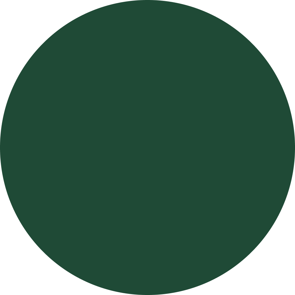Solid dark green circle.